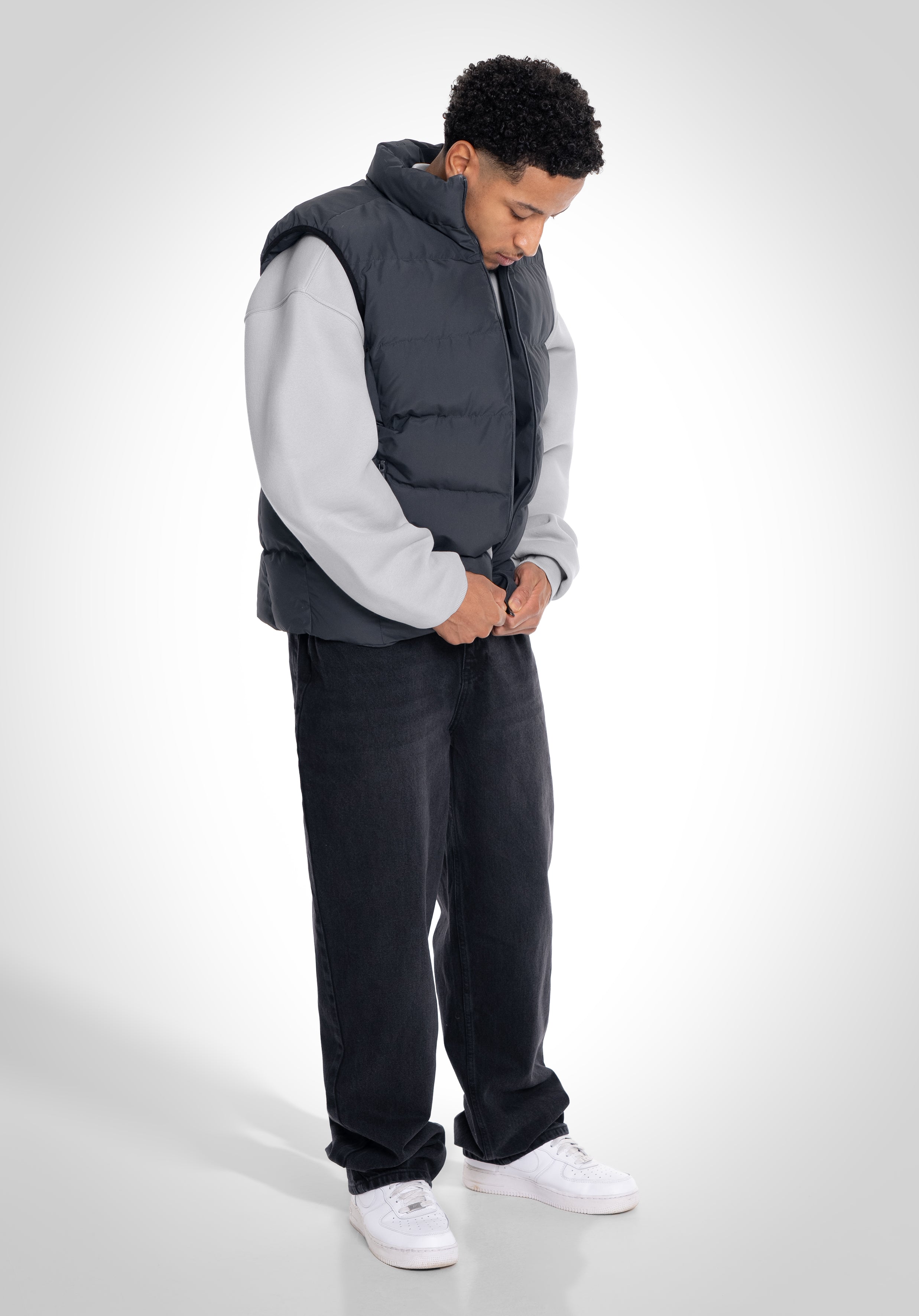 Basic Puff Vest - Slate Grey