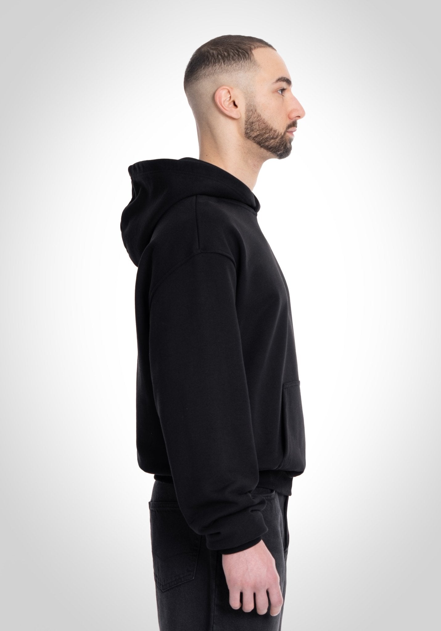 Oversize Hoodie - 500 GSM French Terry 100% Cotton - Black (Schwarz) – Hoodies von Straight Outta Cotton