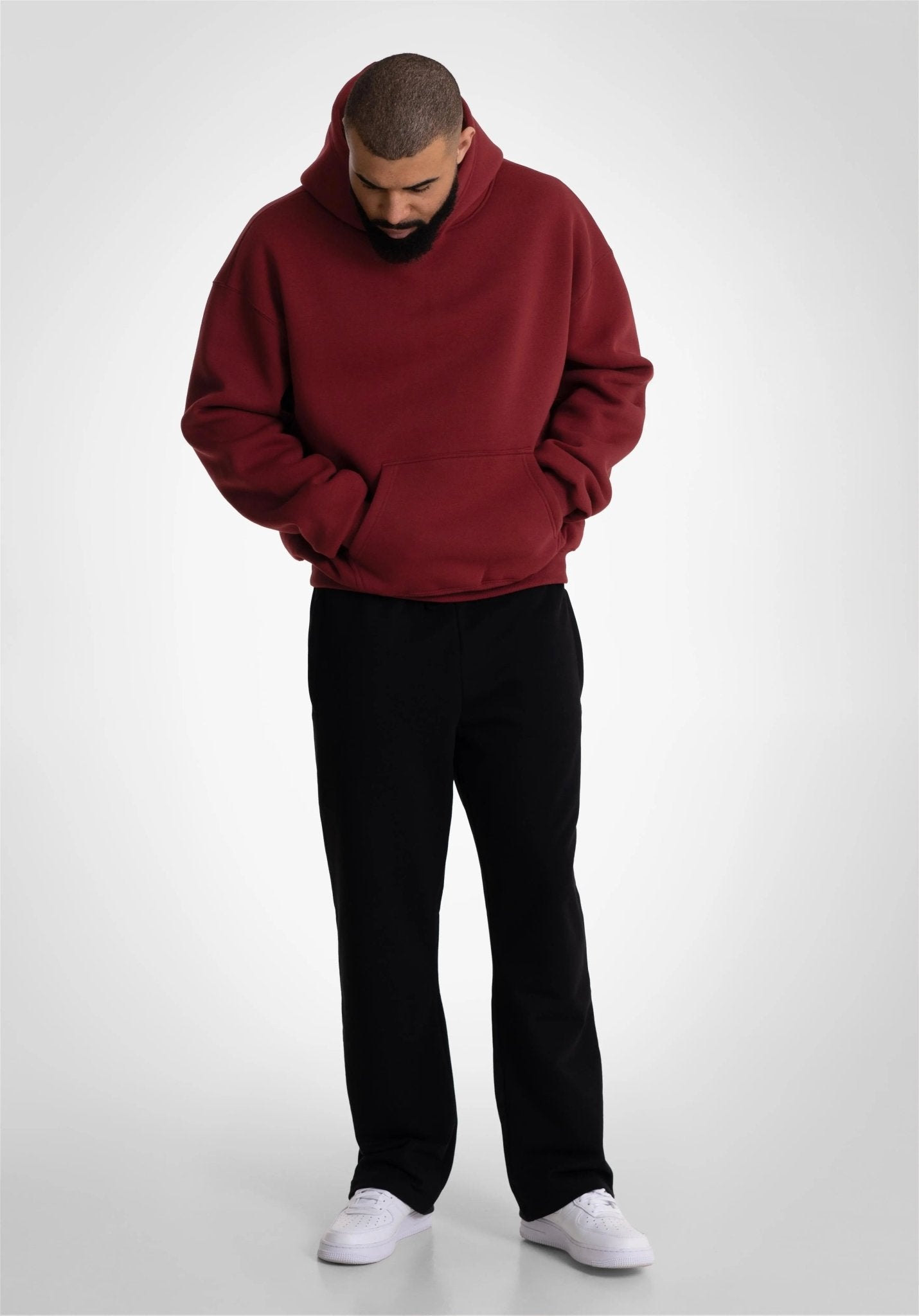 Oversize Hoodie Bordeaux Red () – Hoodies von Straight Outta Cotton