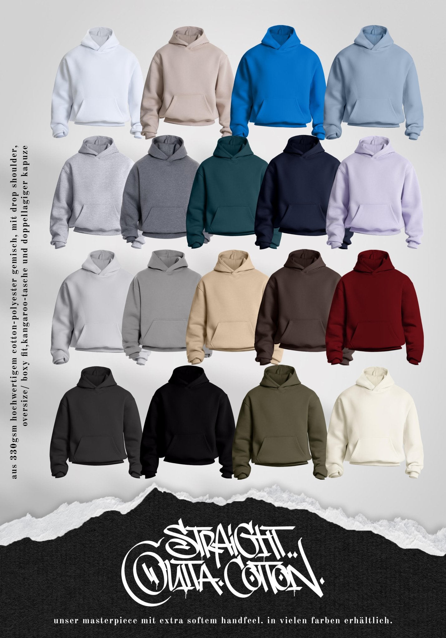 Oversize Hoodie - Slate Grey () – Hoodies di Straight Outta Cotton