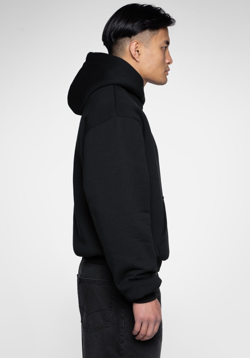 Oversize Hoodie Store Edition - Black on Black (Schwarz) – Hoodies von Straight Outta Cotton