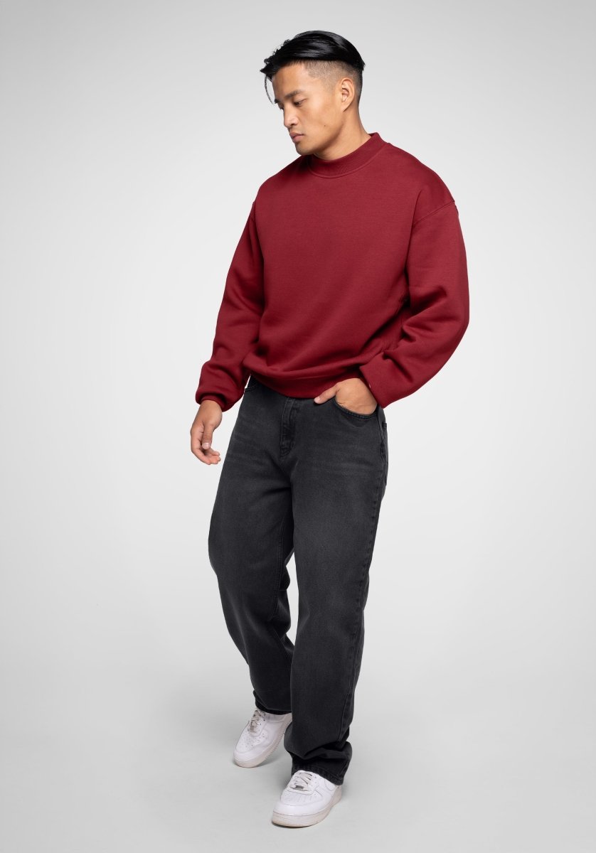 Oversize Sweater - Bordeaux (Bordeaux) – Oversize Sweater von Straight Outta Cotton