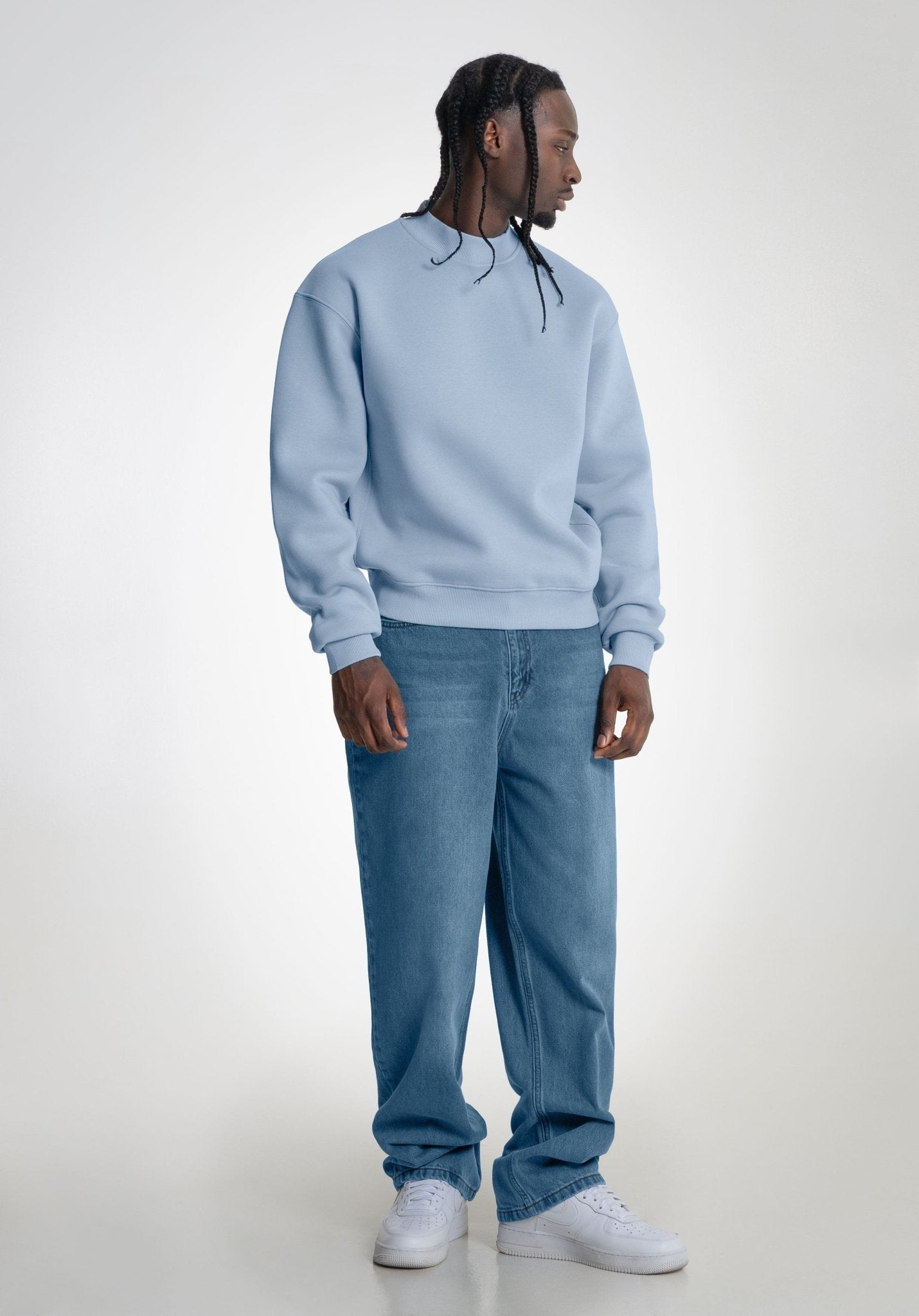 Oversize Sweater - Light Blue (Blau) – Oversize Sweater von Straight Outta Cotton