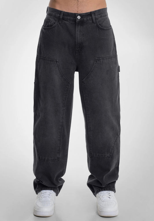 Patch Baggy Denim - Black Washed (30 Inch) – Jeans von Straight Outta Cotton