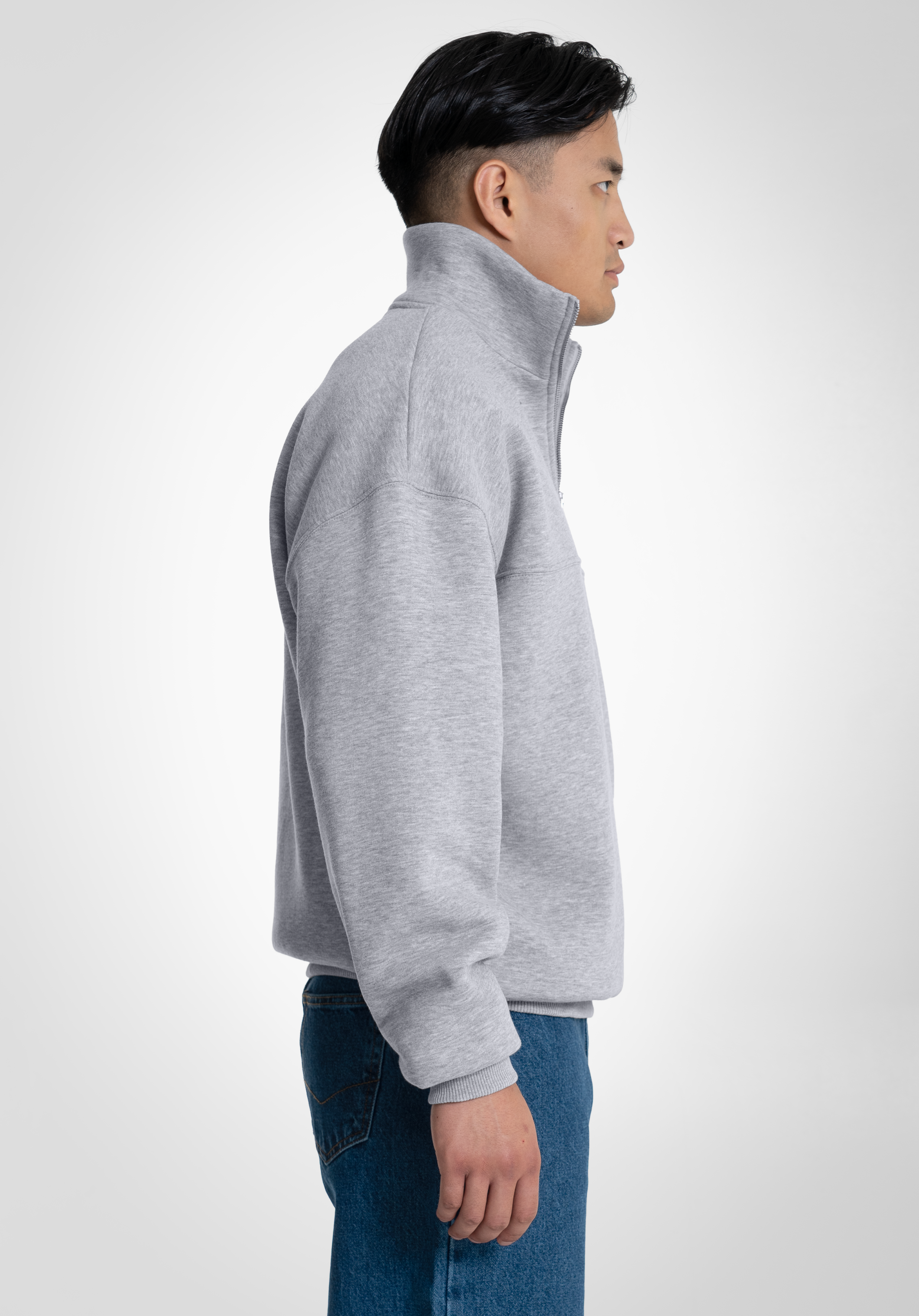 Half Zip - Melange Grey