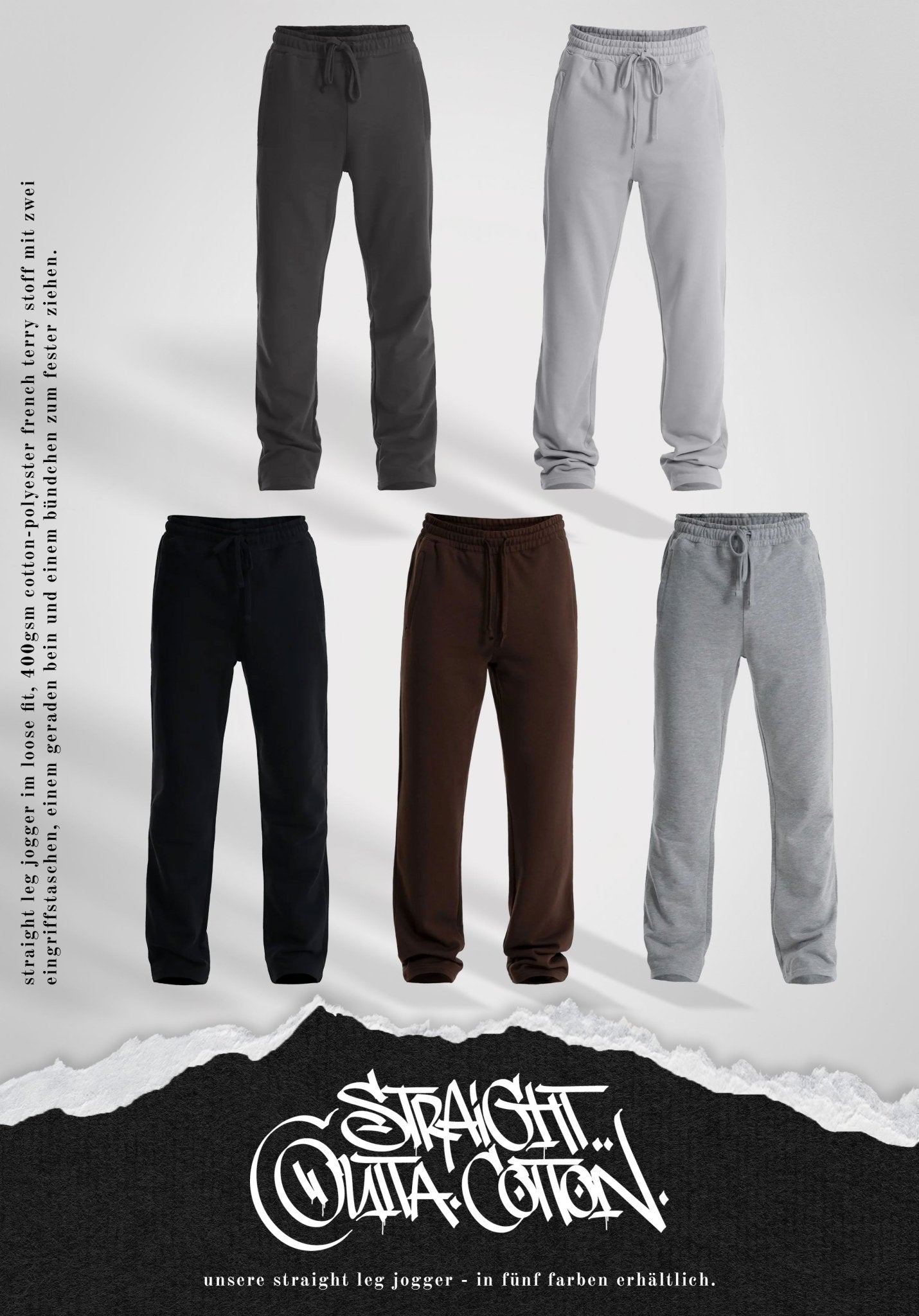 Straight Leg Jogger - Slate Grey (Gris) – de Straight Outta Cotton