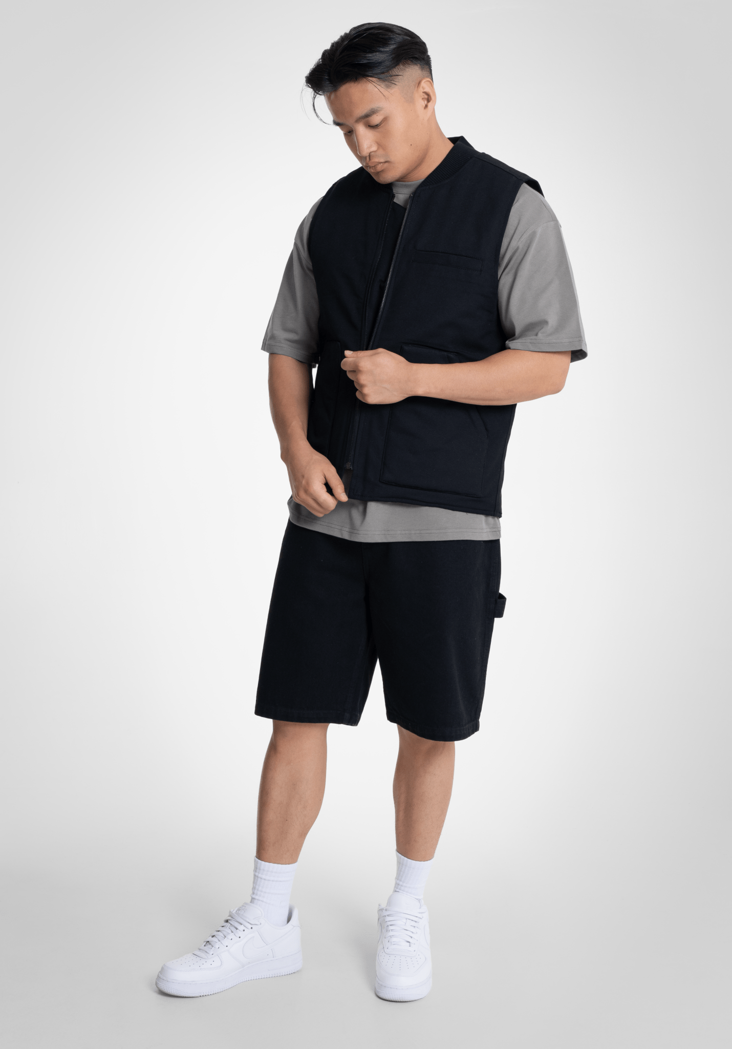 Workerwear Vest - Black (Schwarz) – von Straight Outta Cotton