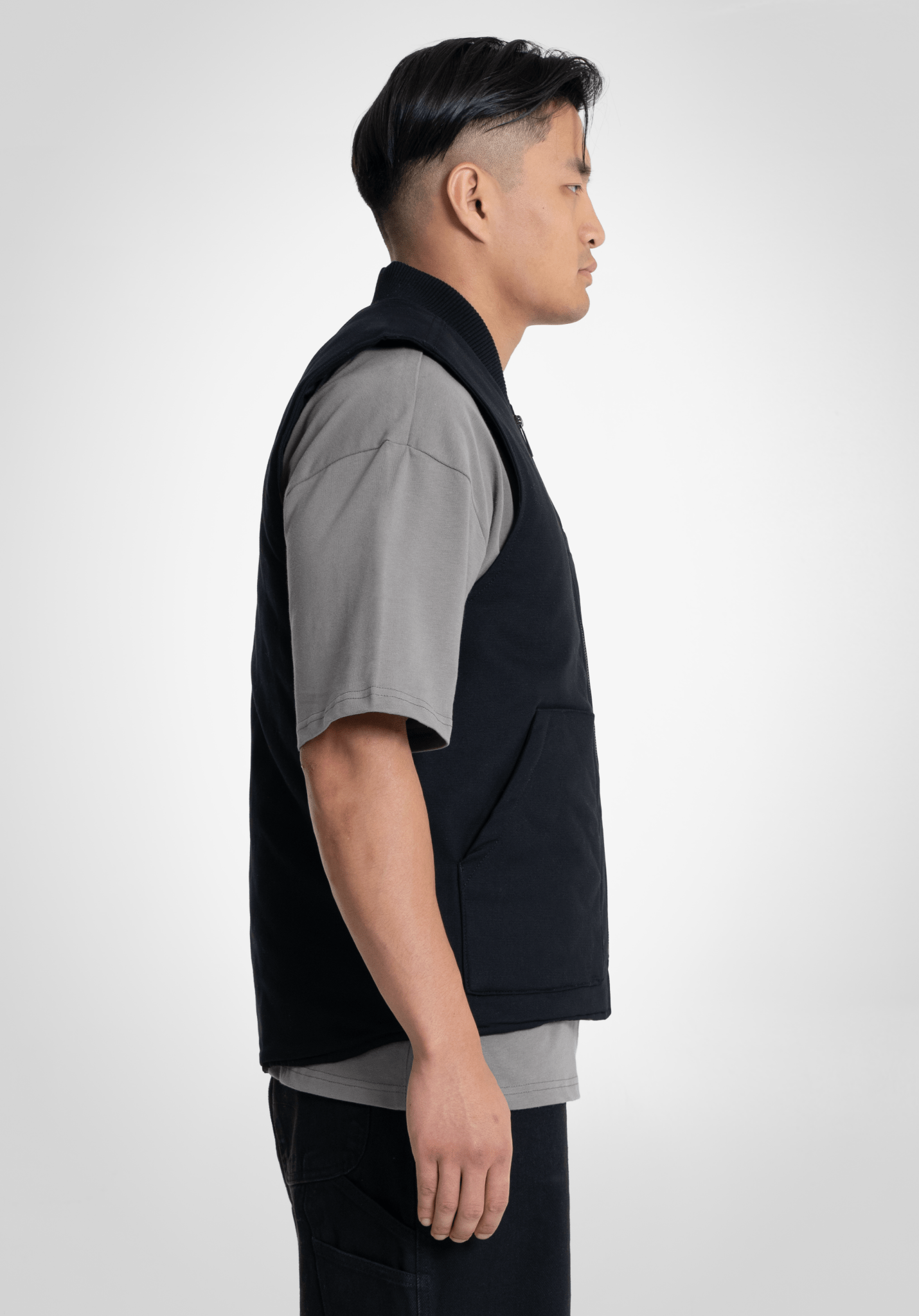 Workerwear Vest - Black (Schwarz) – von Straight Outta Cotton