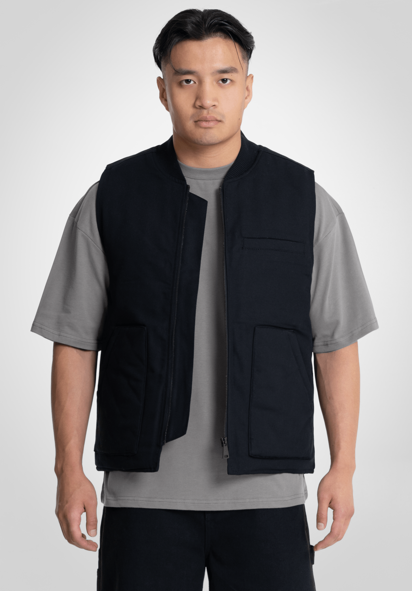 Workerwear Vest - Black (Schwarz) – von Straight Outta Cotton