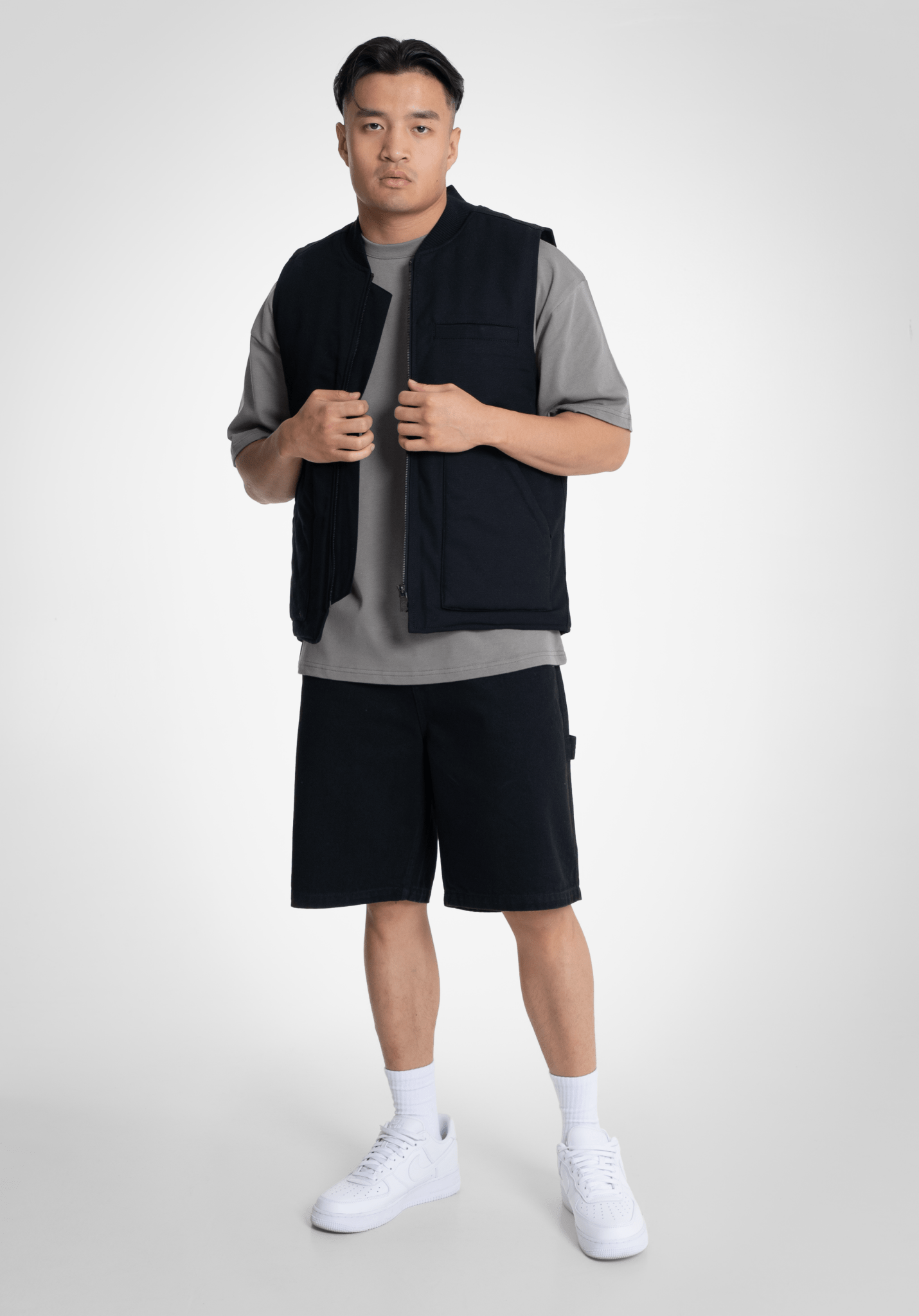 Workerwear Vest - Black (Schwarz) – von Straight Outta Cotton