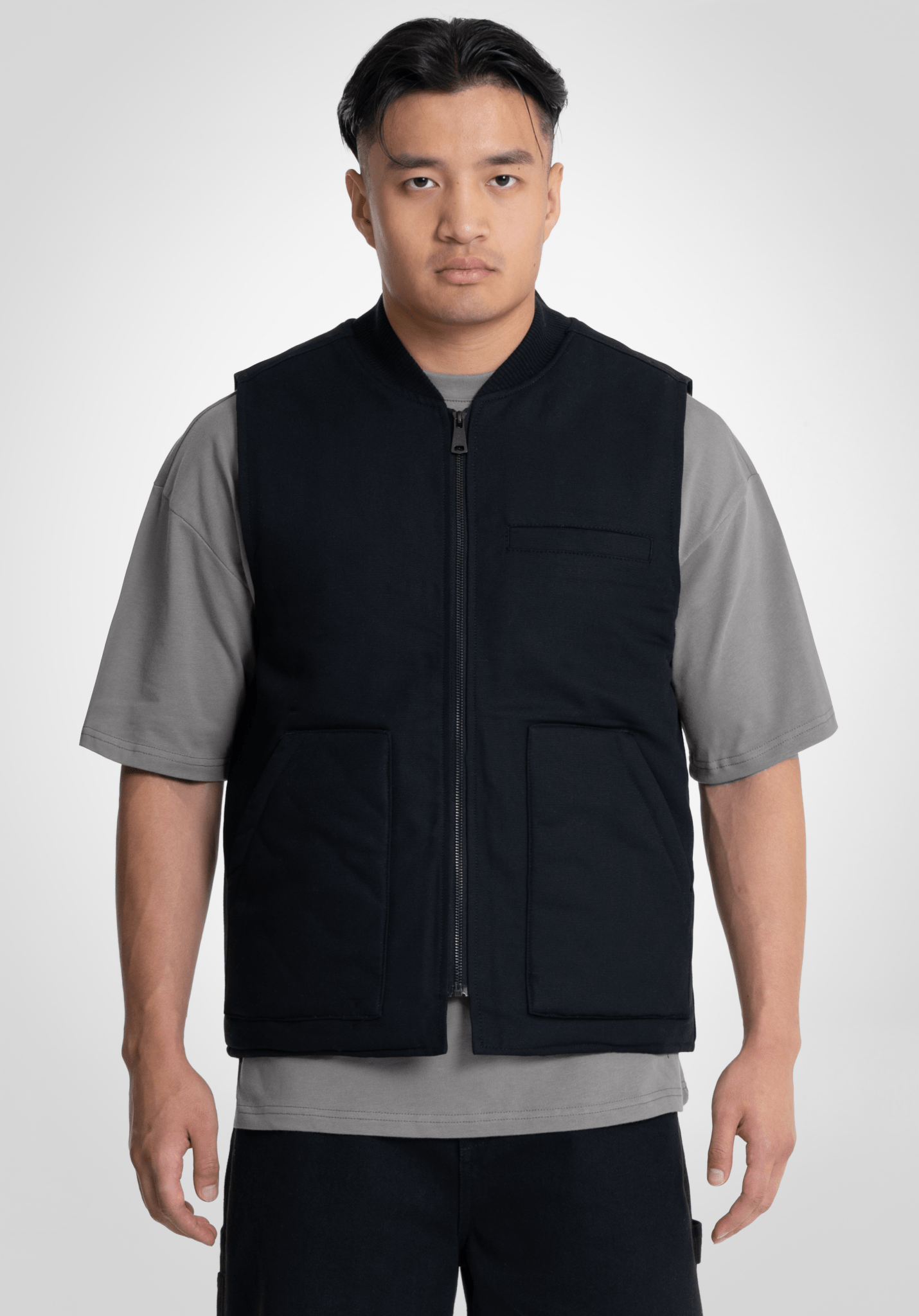 Workerwear Vest - Black (Schwarz) – von Straight Outta Cotton