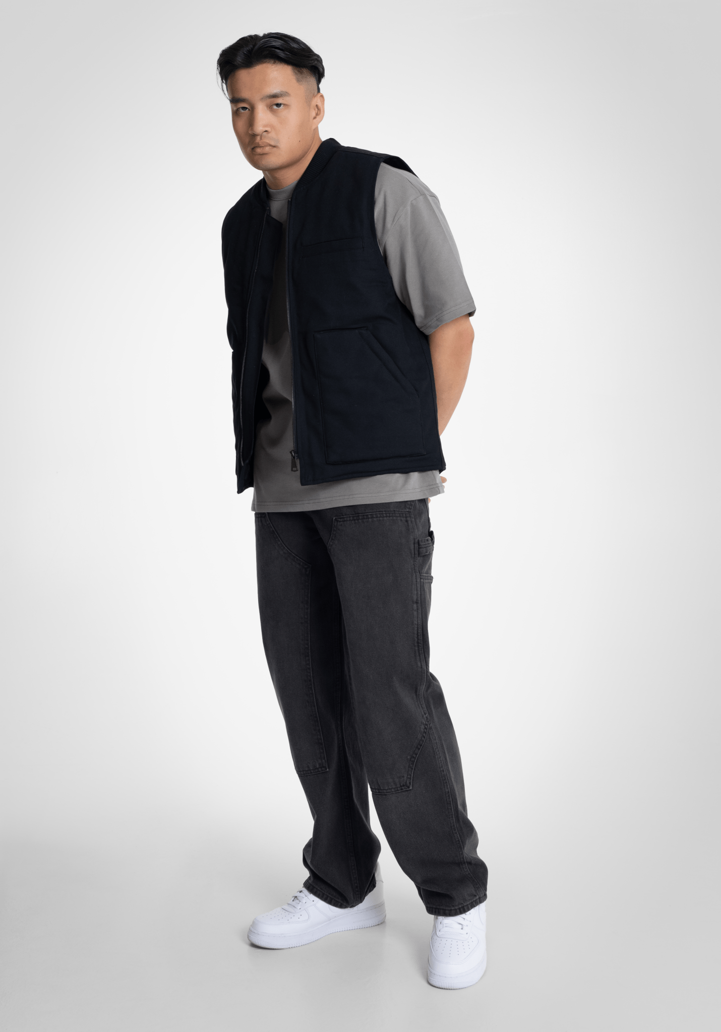 Workerwear Vest - Black (Schwarz) – von Straight Outta Cotton