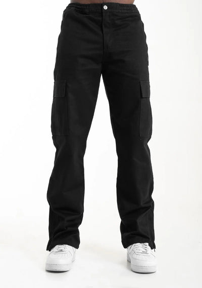 Cargo Pants Straight Leg - Black straight-outta-cotton.com