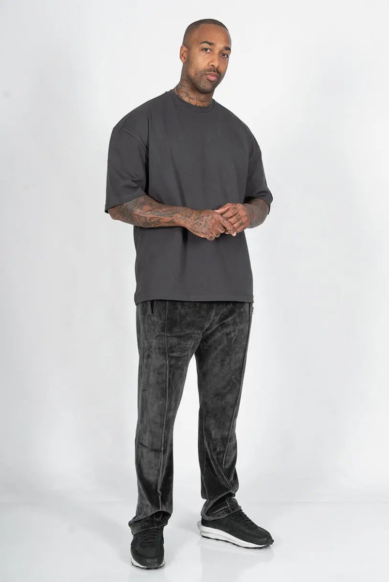 Velour Jogger - Slate Grey Straight Outta Cotton