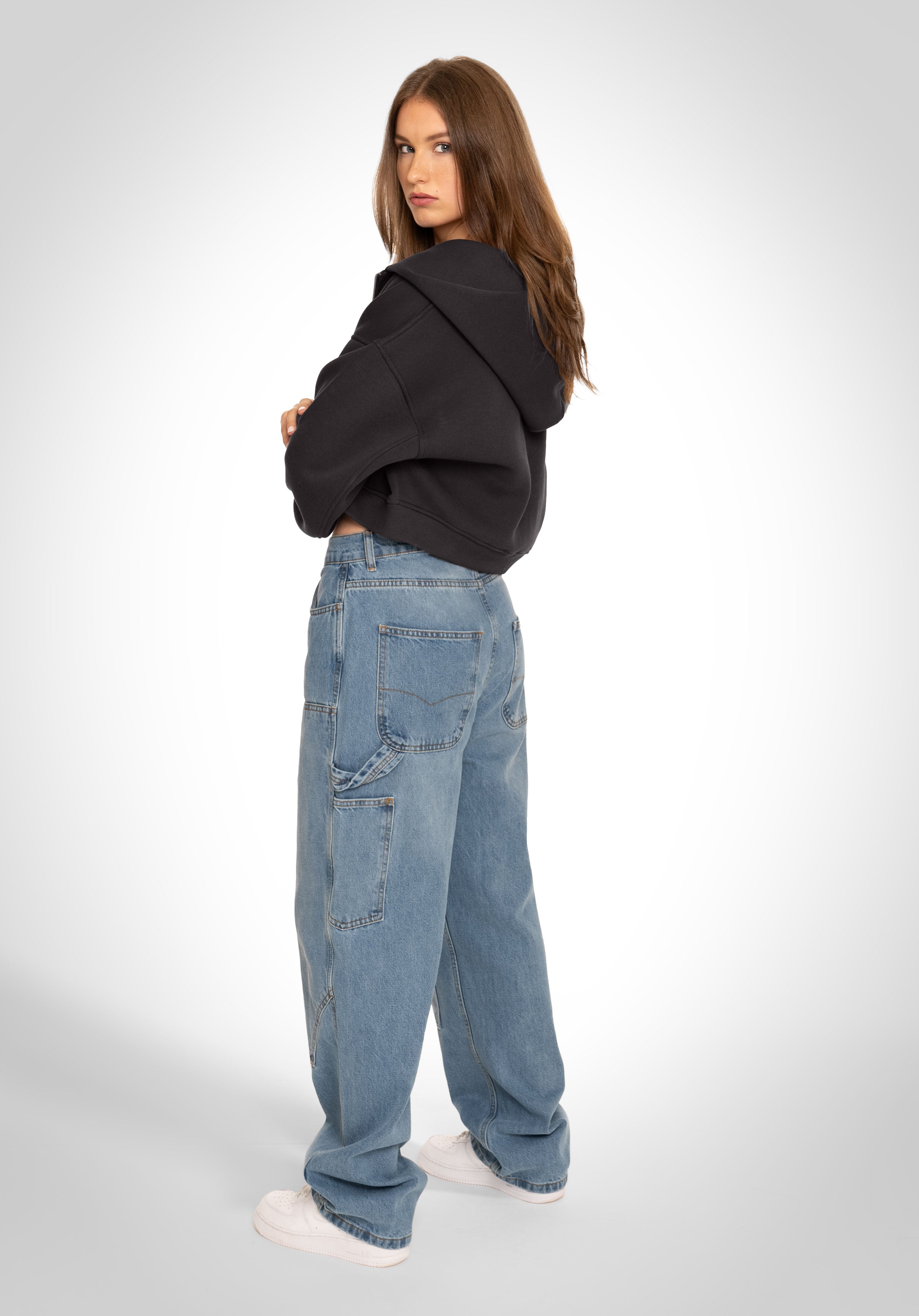Patch Baggy Denim - Bleached