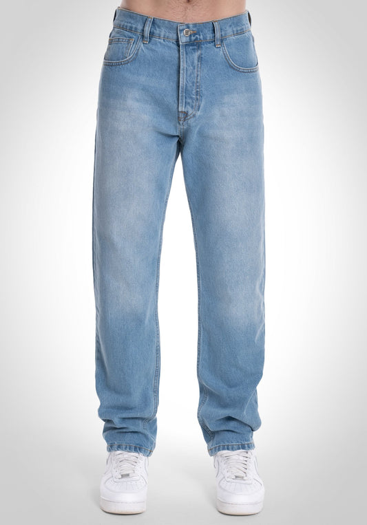 5 Pocket Blue Denim - Bleached (30 inch) – Jeans von Straight Outta Cotton