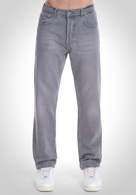 5 Pocket Grey Denim - Bleached () – Jeans von Straight Outta Cotton