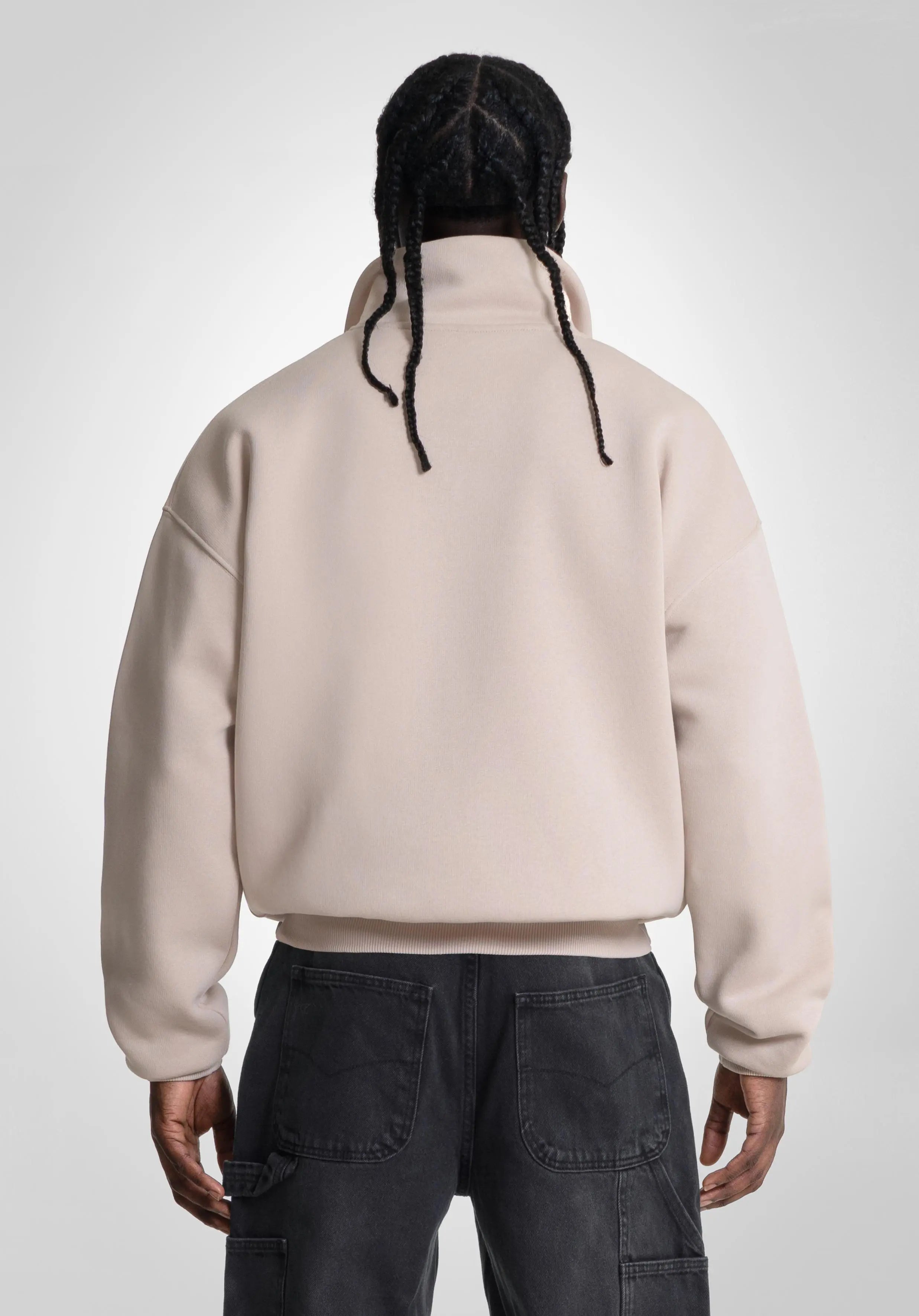 Half Zip Hoodie - Peach Latte Straight Outta Cotton