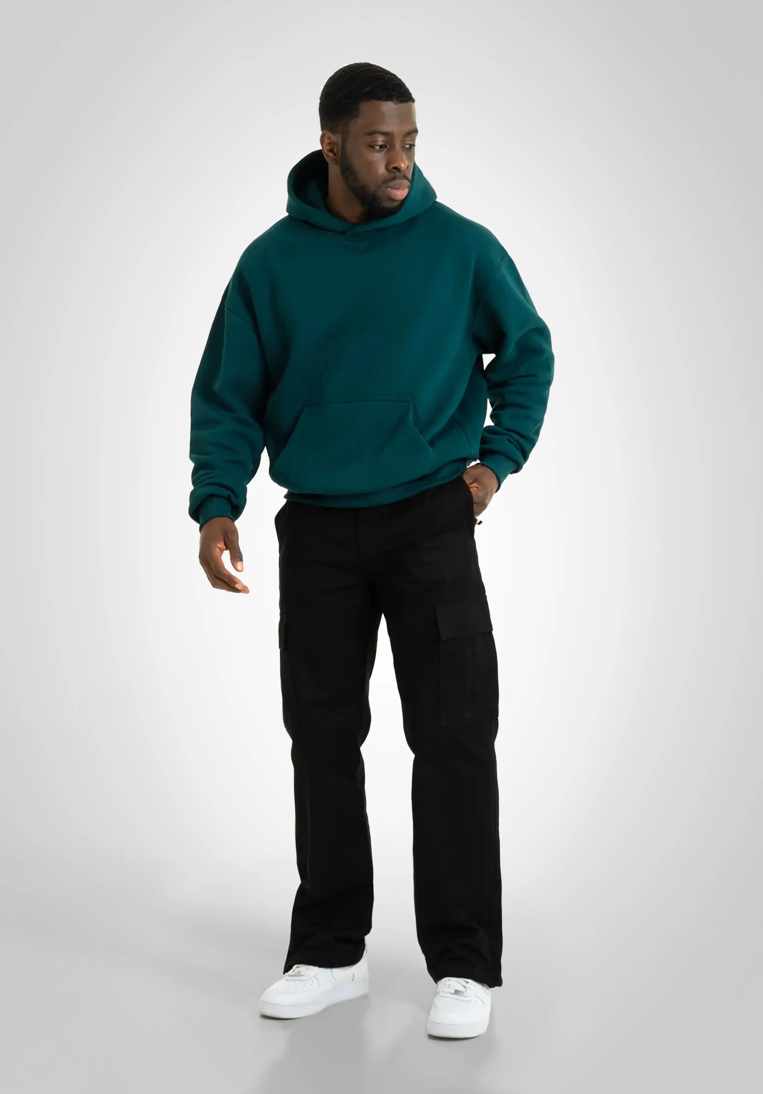 Oversize Hoodie -  Dark Pine Green Straight Outta Cotton