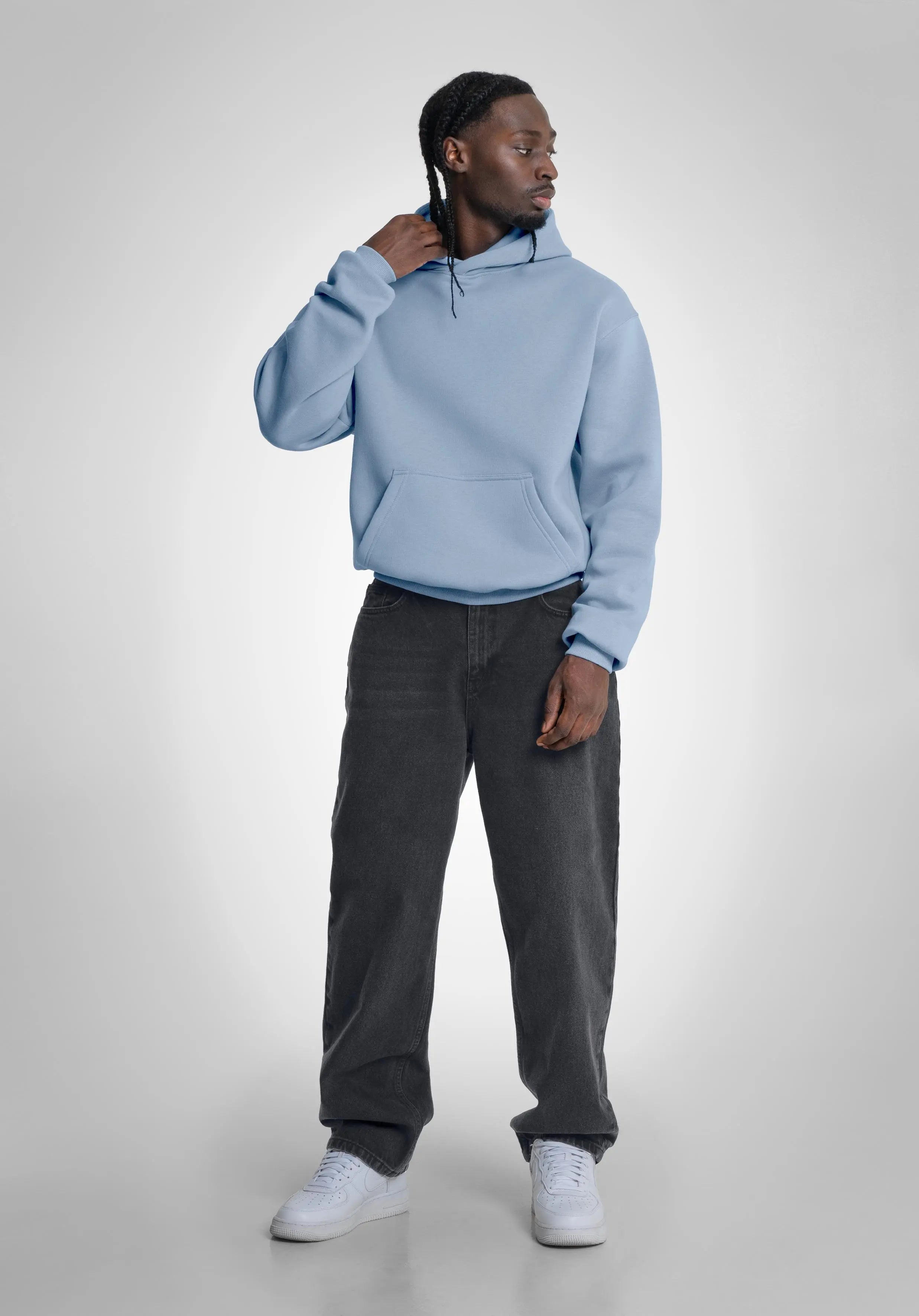 Oversize Hoodie - Light Blue Straight Outta Cotton