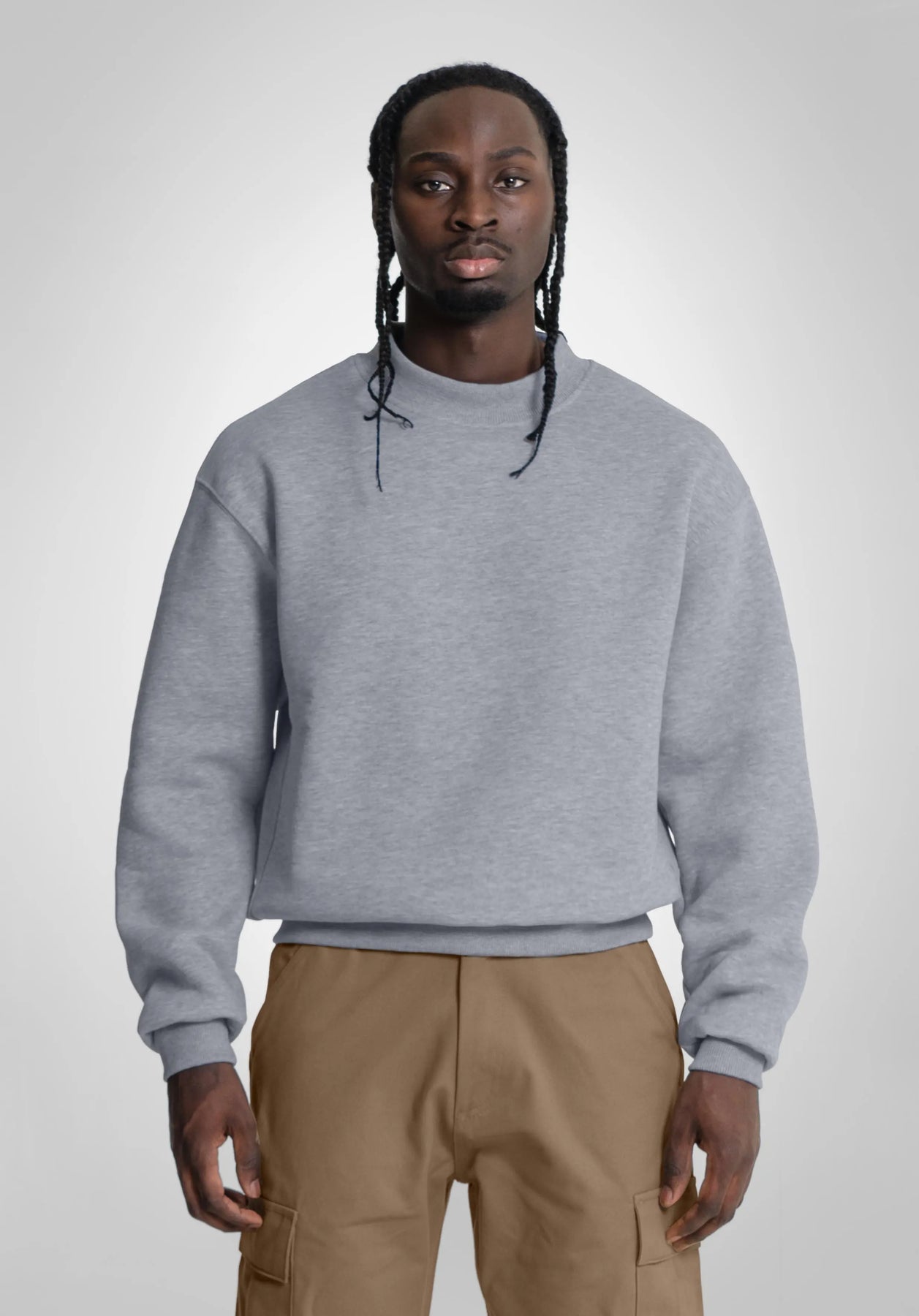 Oversize Sweater - Melange Grey – Straight Outta Cotton