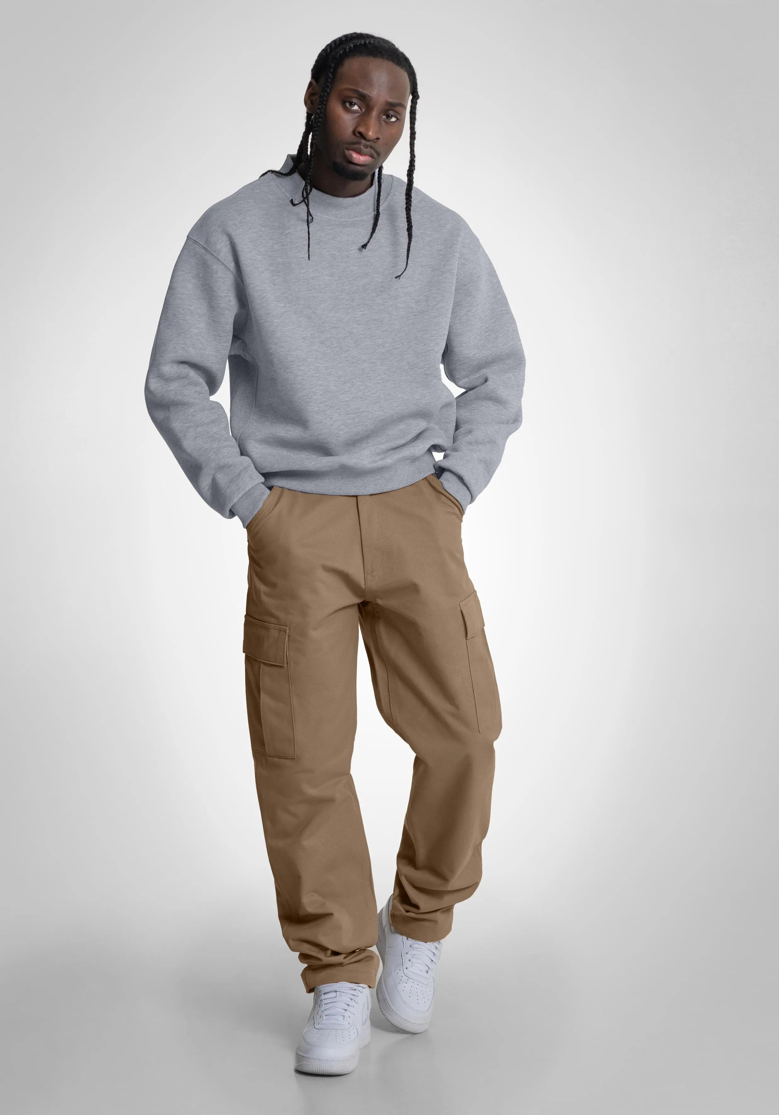 Oversize Sweater - Melange Grey Straight Outta Cotton