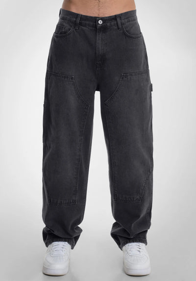 Patch Baggy Denim - Washed-Black straight-outta-cotton.com