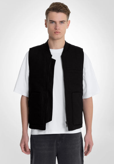 Workwear Vest - Black Straight Outta Cotton