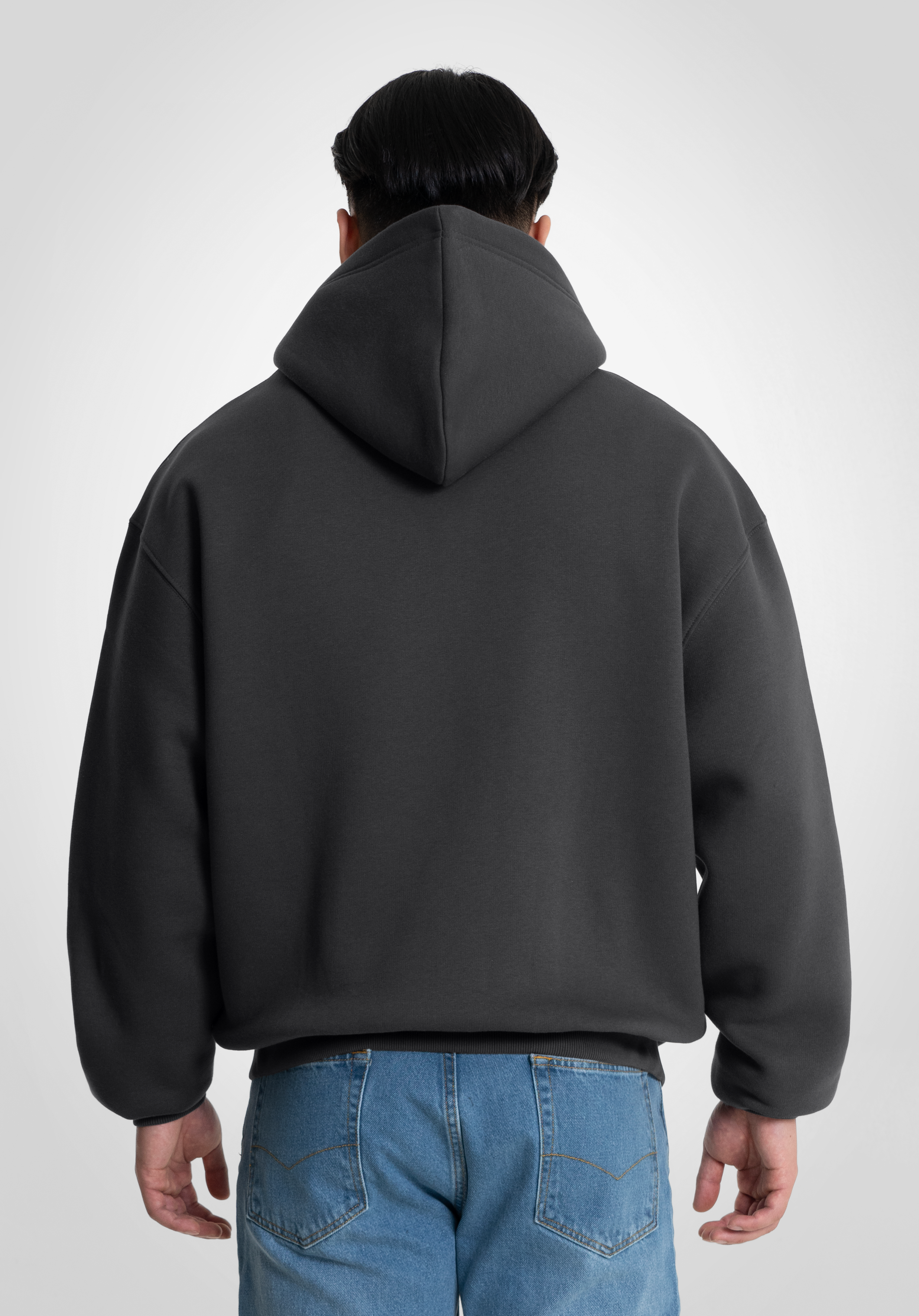 Full Zip Oversize Hoodie - Slate Grey