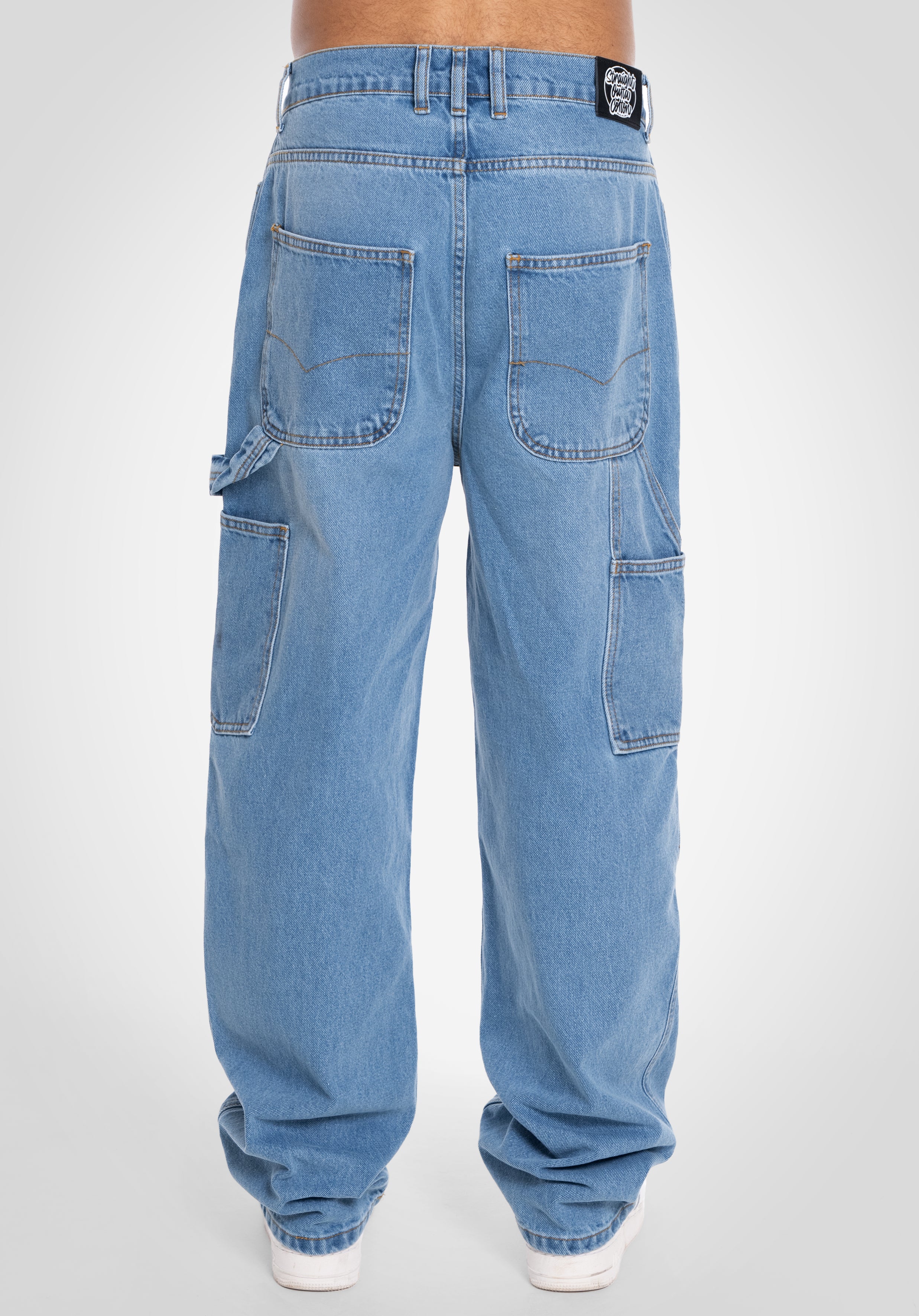 Patch Baggy Denim - Bleached