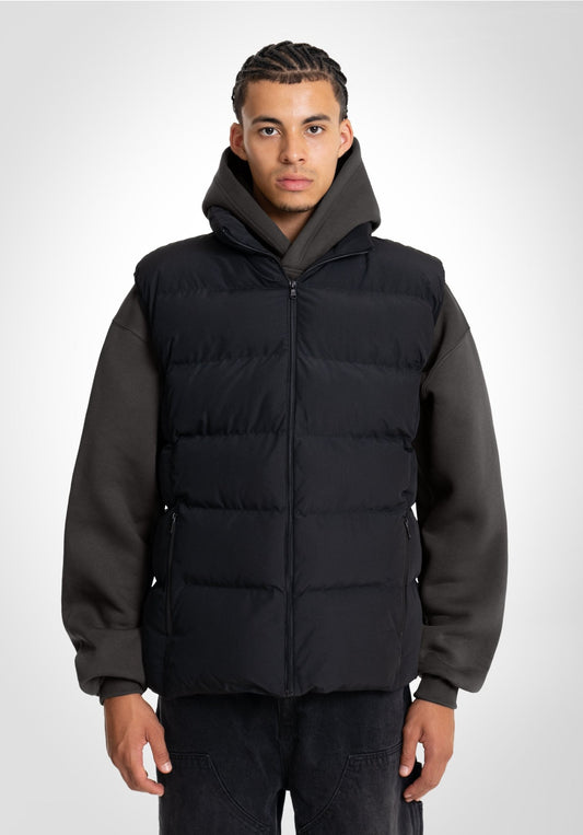 Basic Puff Vest - Black () – Jacken von Straight Outta Cotton