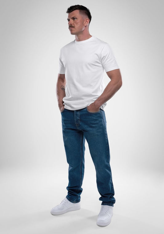 Basic Regular Fit Tee - White (Weiß) – T-shirt's von Straight Outta Cotton