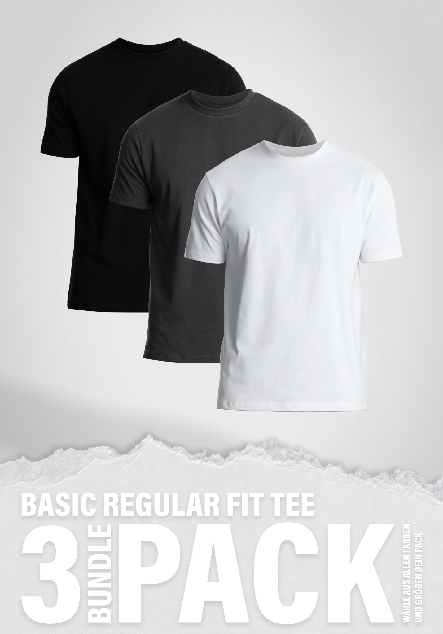 Basic Regular fit Tshirts 3er Pack () – Custom Bundle von Straight Outta Cotton