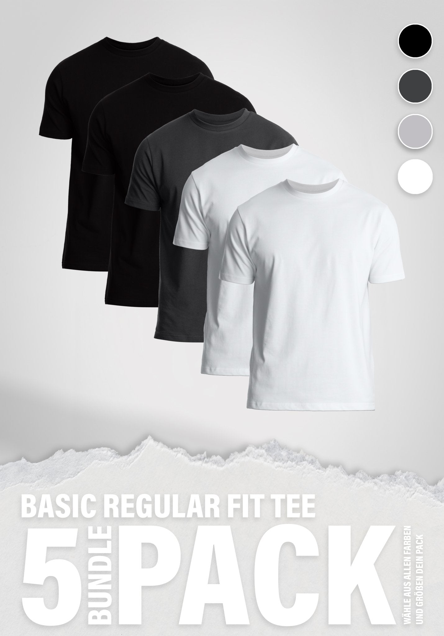 Basic Regular Tee 5er Pack () – von Straight Outta Cotton