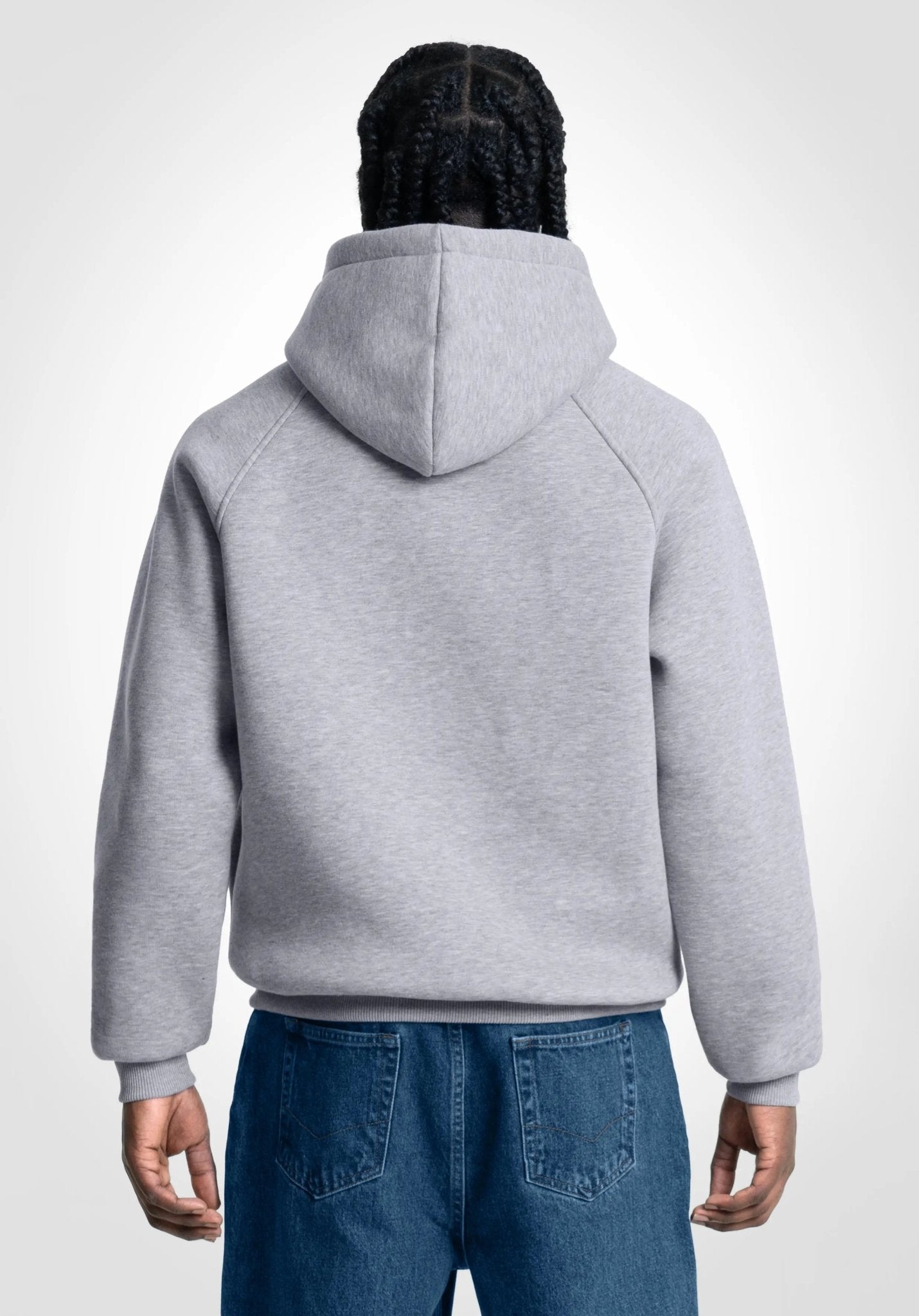 Boxy Raglan Hoodie - Melange Grey (Grau) – Hoodies von Straight Outta Cotton