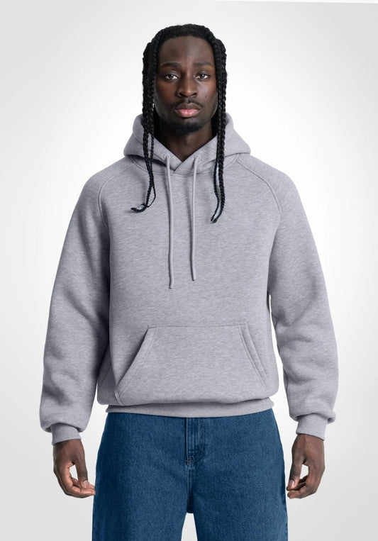 Boxy Raglan Hoodie - Melange Grey (Grau) – Hoodies von Straight Outta Cotton