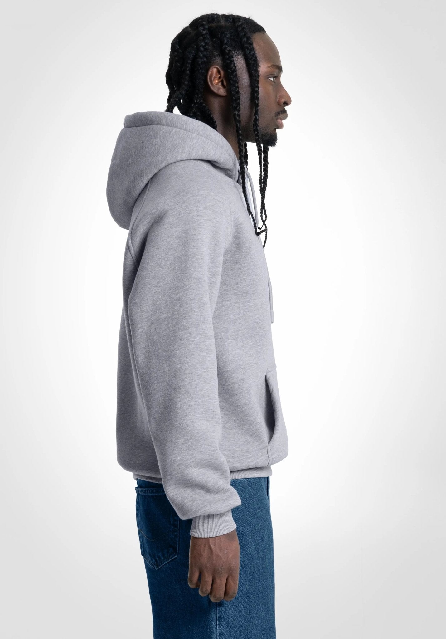 Boxy Raglan Hoodie - Melange Grey (Grau) – Hoodies von Straight Outta Cotton