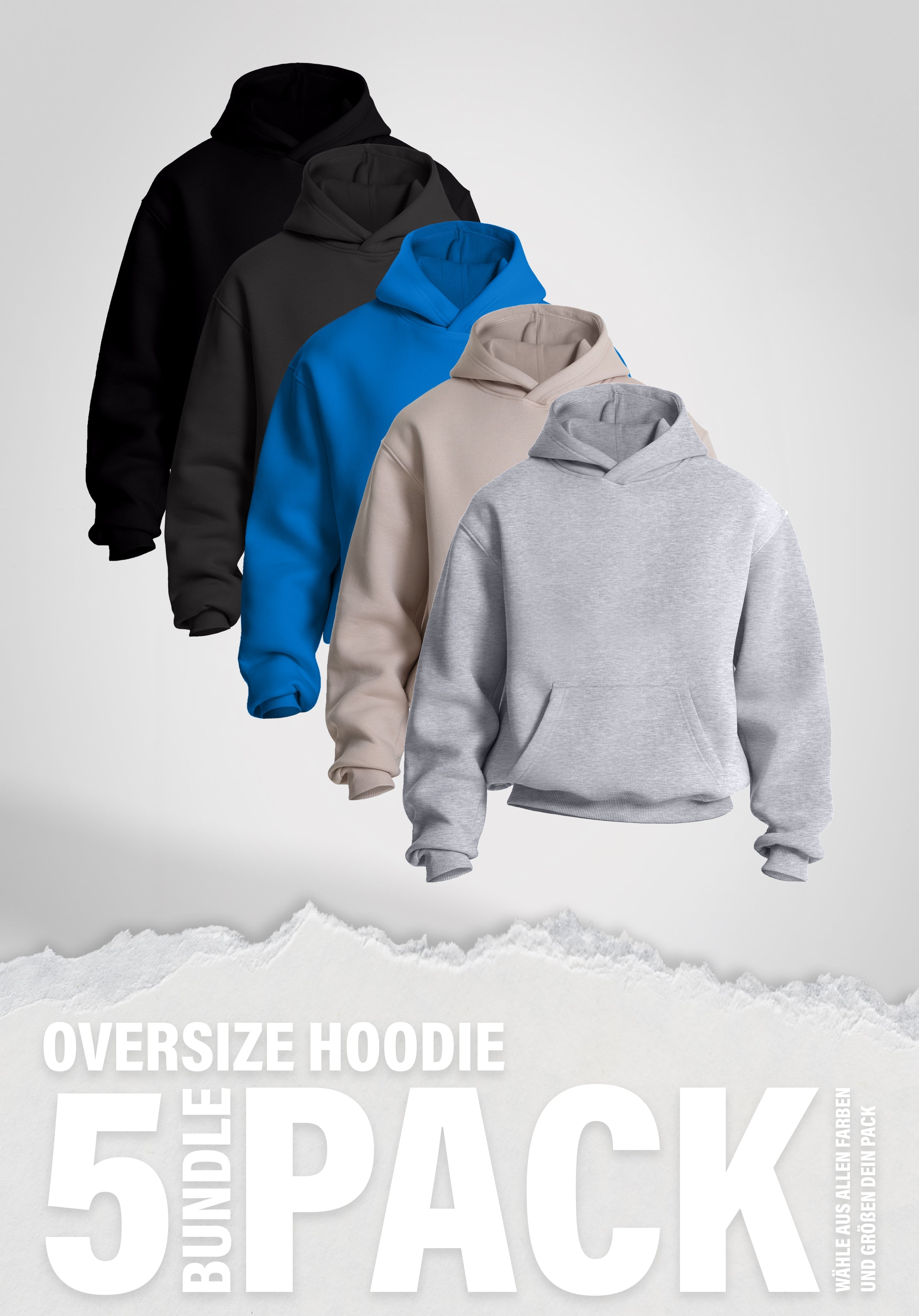 Oversize Hoodie 5er Pack