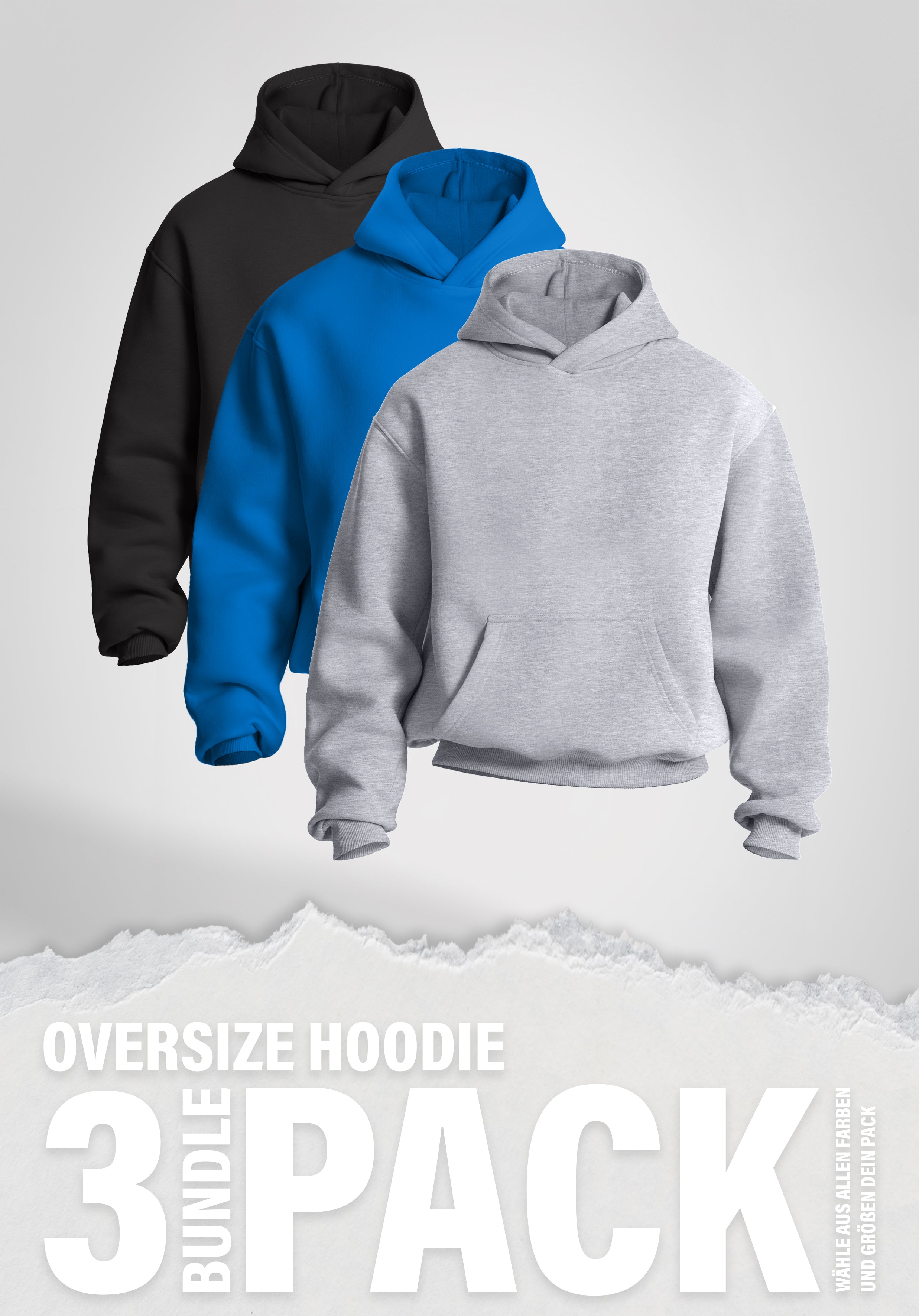 Oversize Hoodie 3er Pack