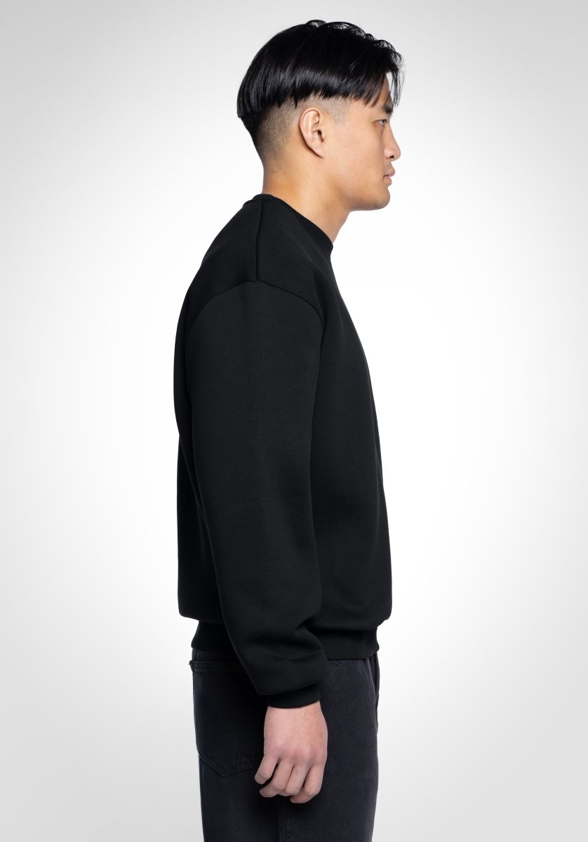 Classic Boxy Sweater - Black (Schwarz) – Sweater von Straight Outta Cotton