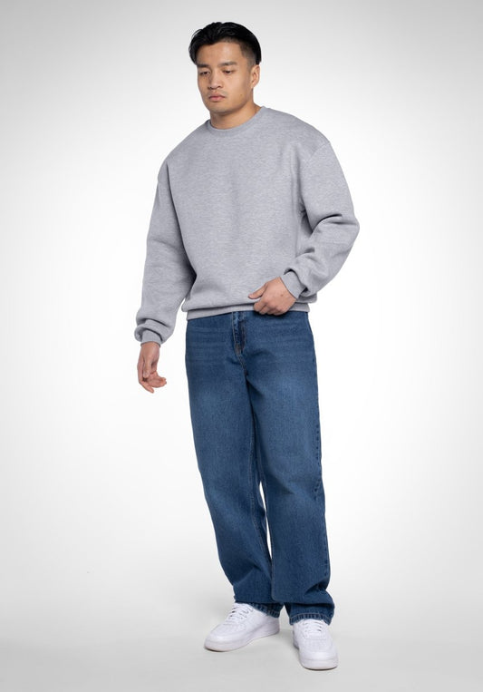 Classic Boxy Sweater - Grey Melange (Gris) – Sweater de Straight Outta Cotton