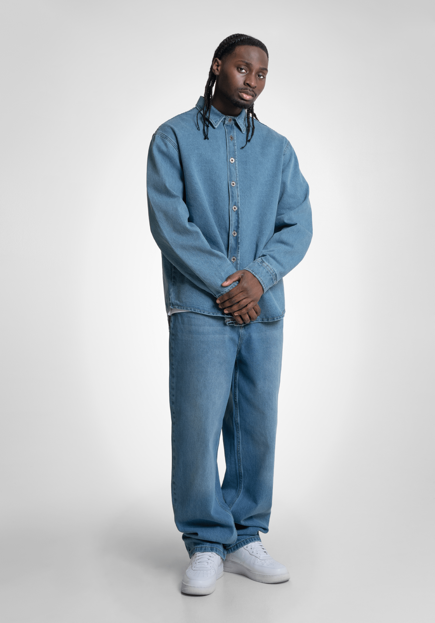 Denim Shirt - Bleached Washed () – Jeans von Straight Outta Cotton