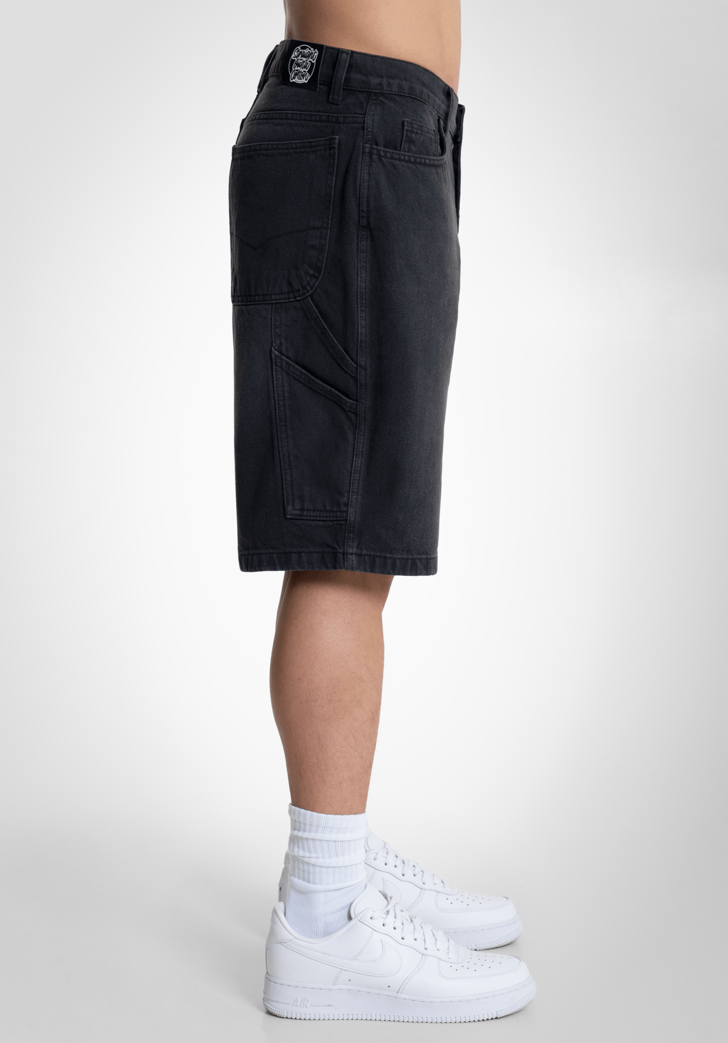 Denim Shorts - Black Washed (Schwarz) – Shorts von Straight Outta Cotton