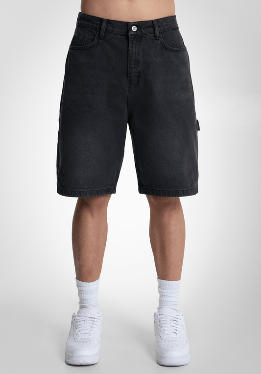 Denim Shorts - Black Washed (Schwarz) – Shorts von Straight Outta Cotton