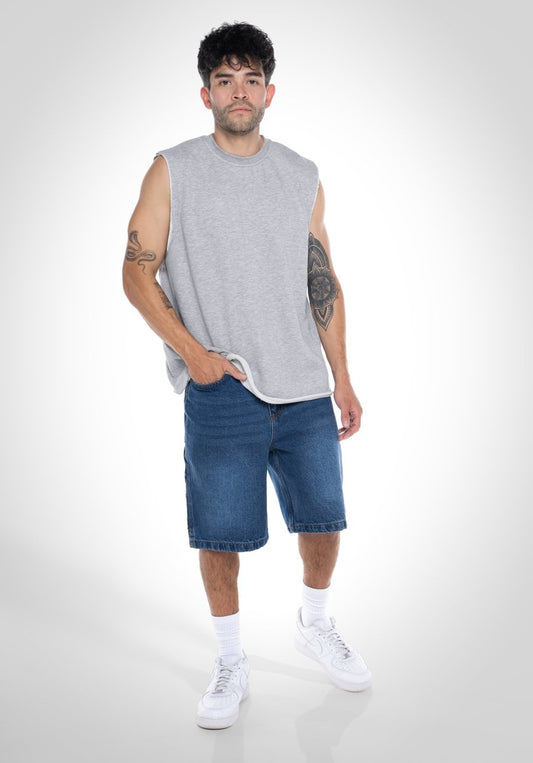 Denim Shorts - Stone Washed (Blauw) – Shorts van Straight Outta Cotton