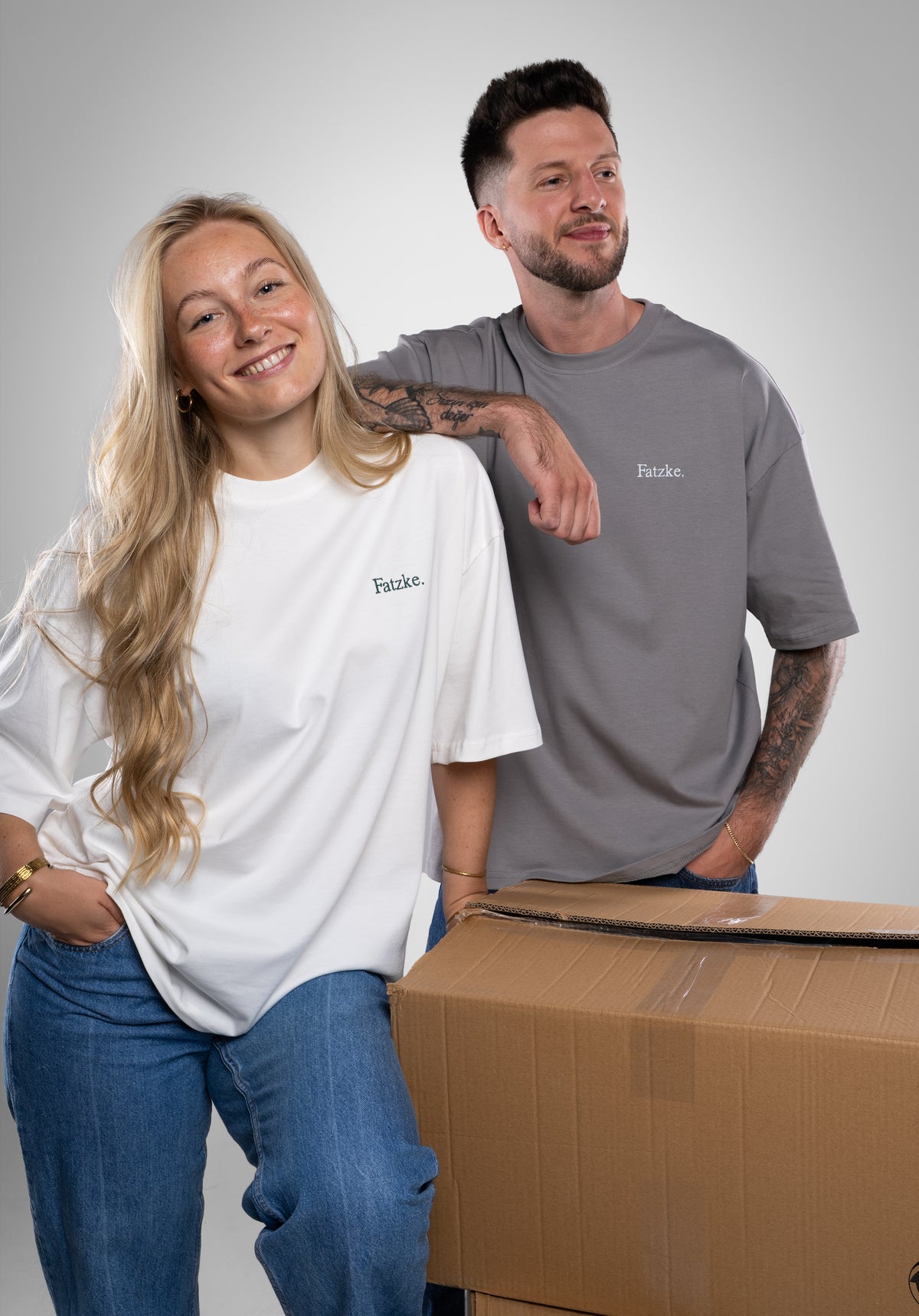 Fatzke Oversize Tee Cool Grey Vecchiio und Model #Farbe_Grau