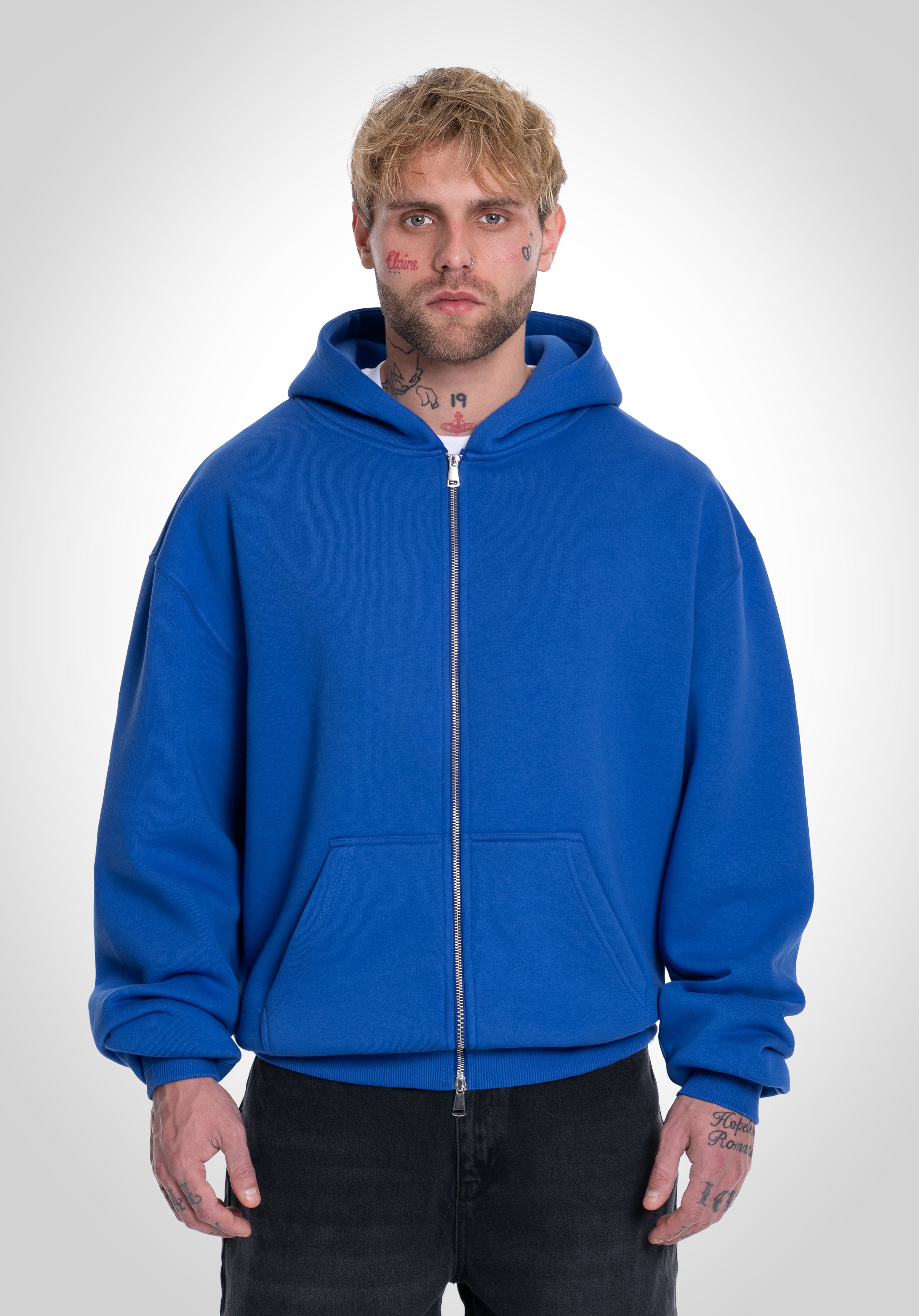 Full Zip Oversize Hoodie - East Blue
