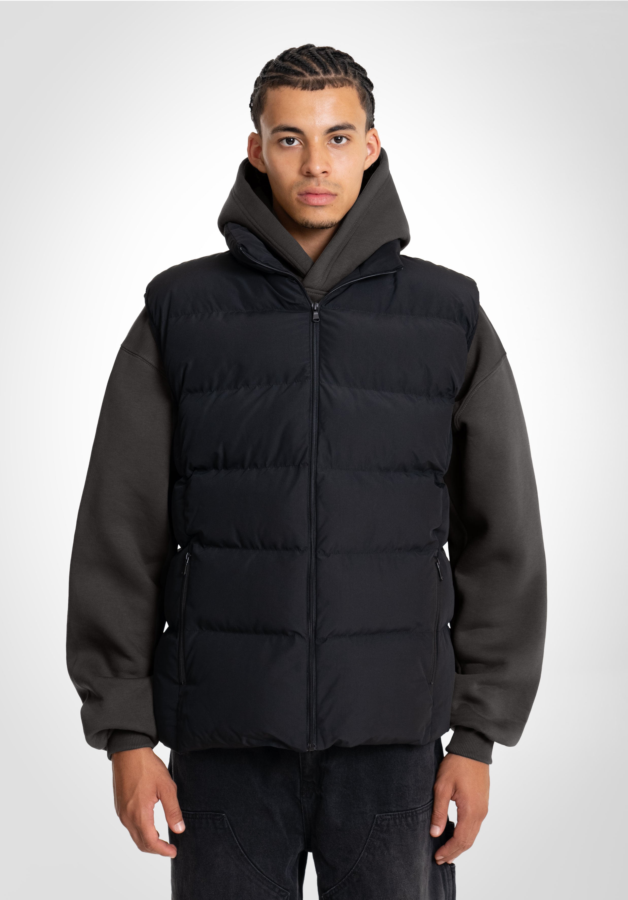 Basic Puff Vest - Black