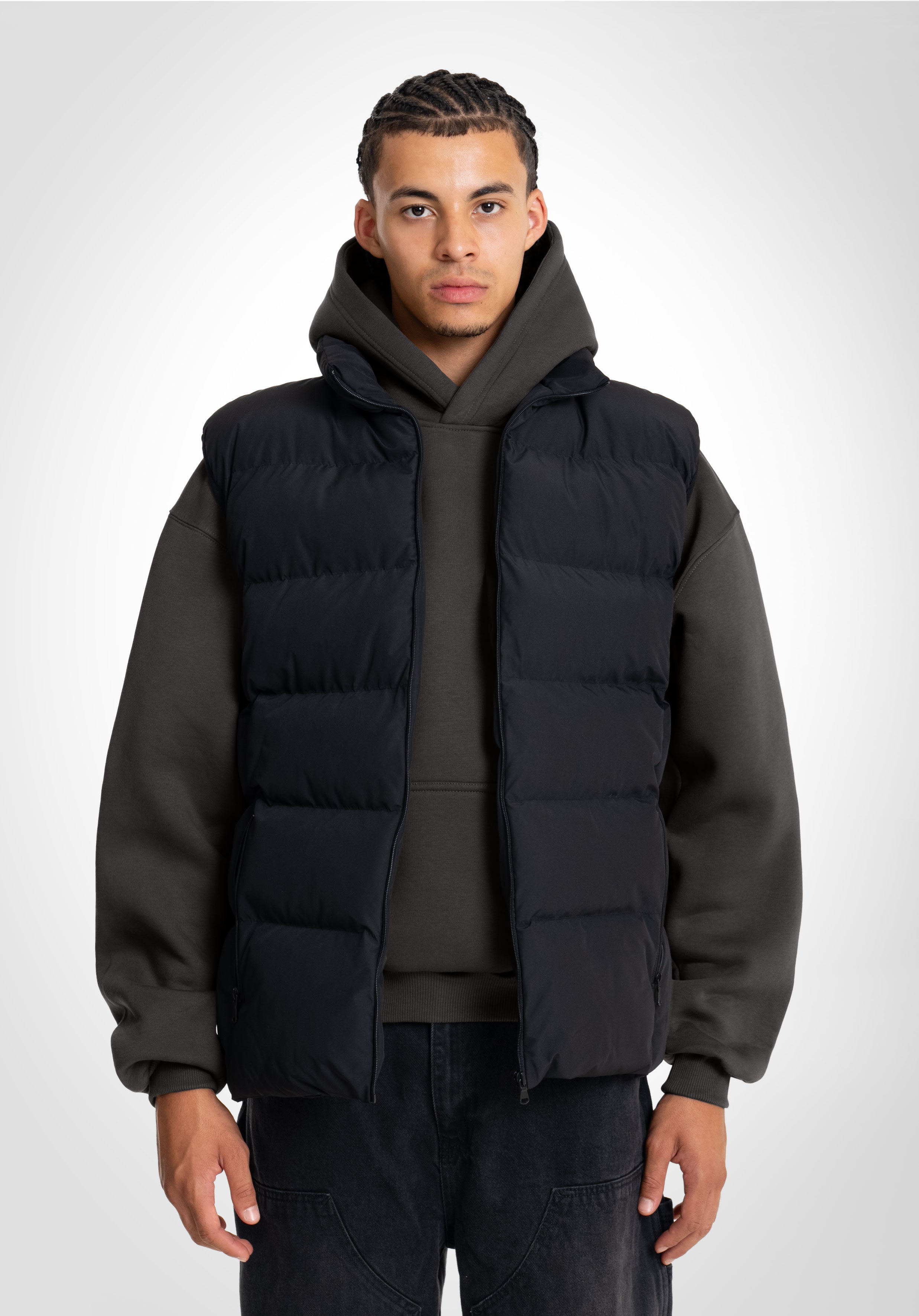 Basic Puff Vest - Black