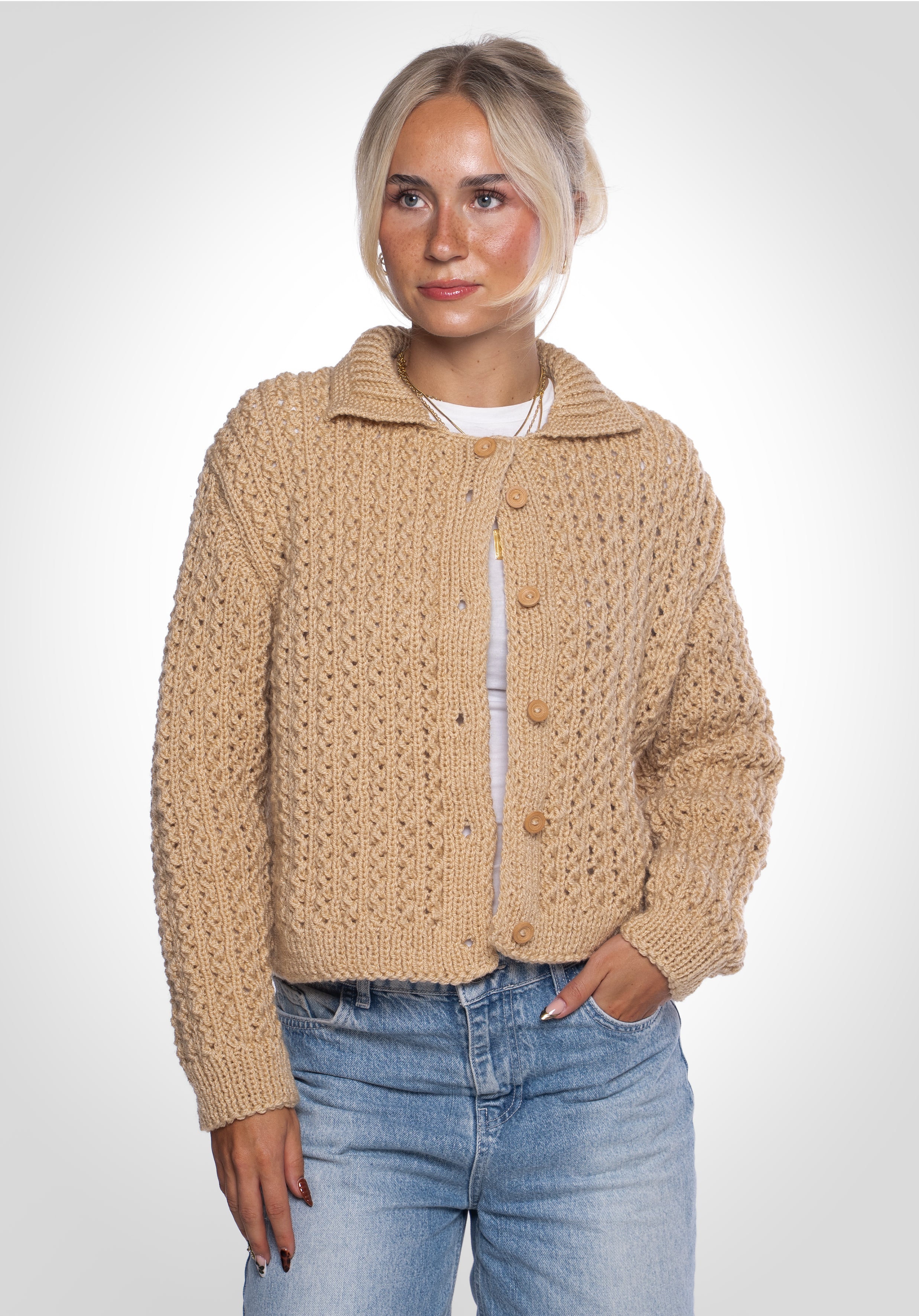 Handcrafted Knit Jacket - Nude